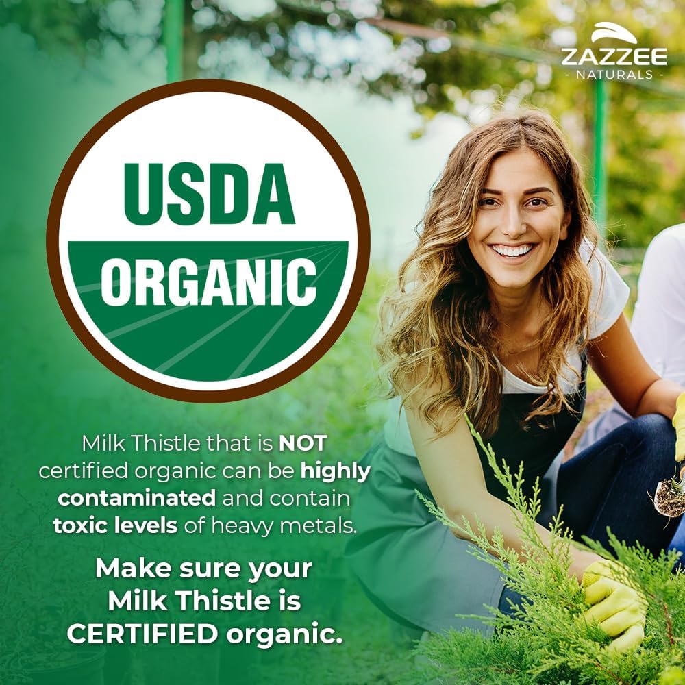 Zazzee USDA Organic Milk Thistle 30:1 Extract