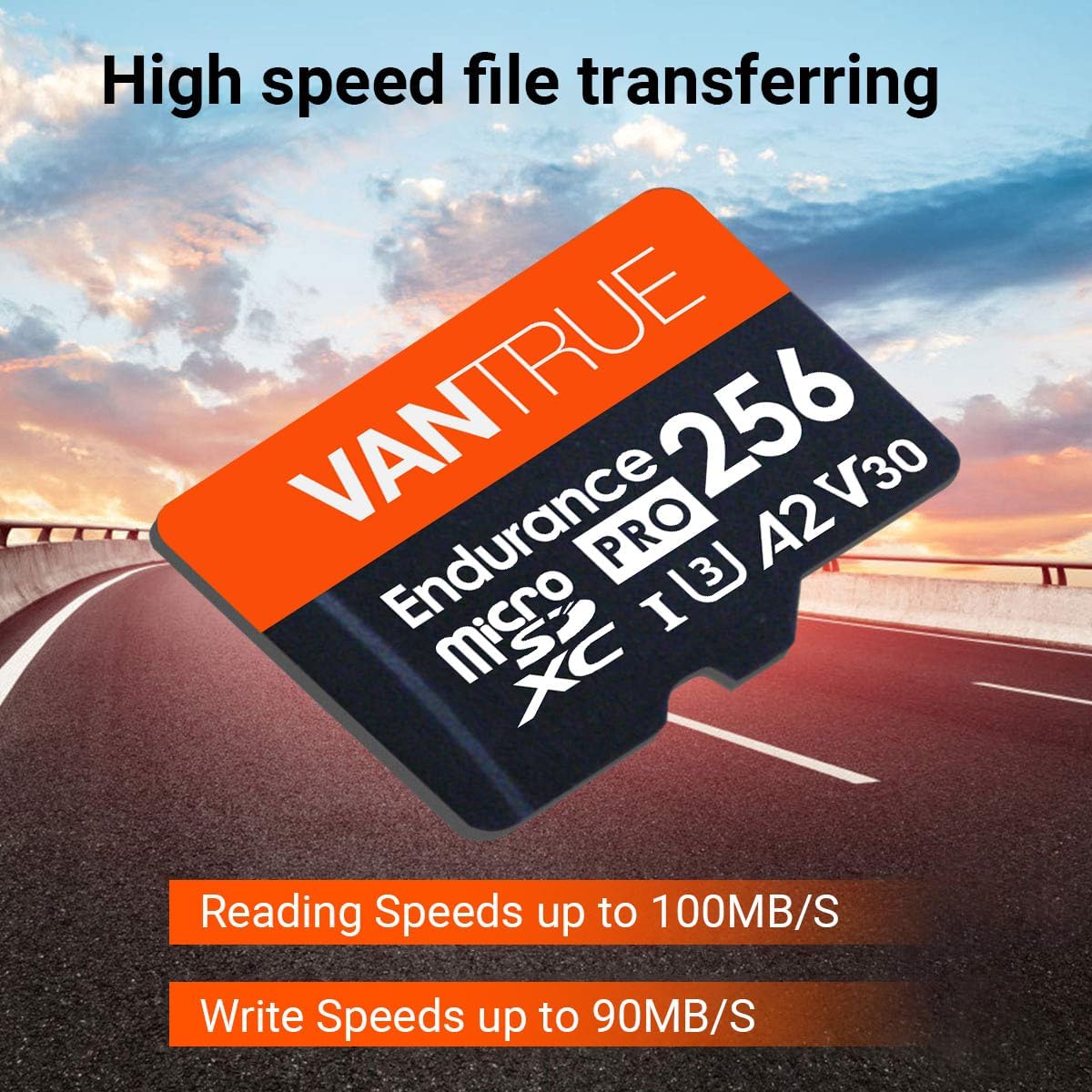 Vantrue 256GB microSDXC UHS-I U3 4K