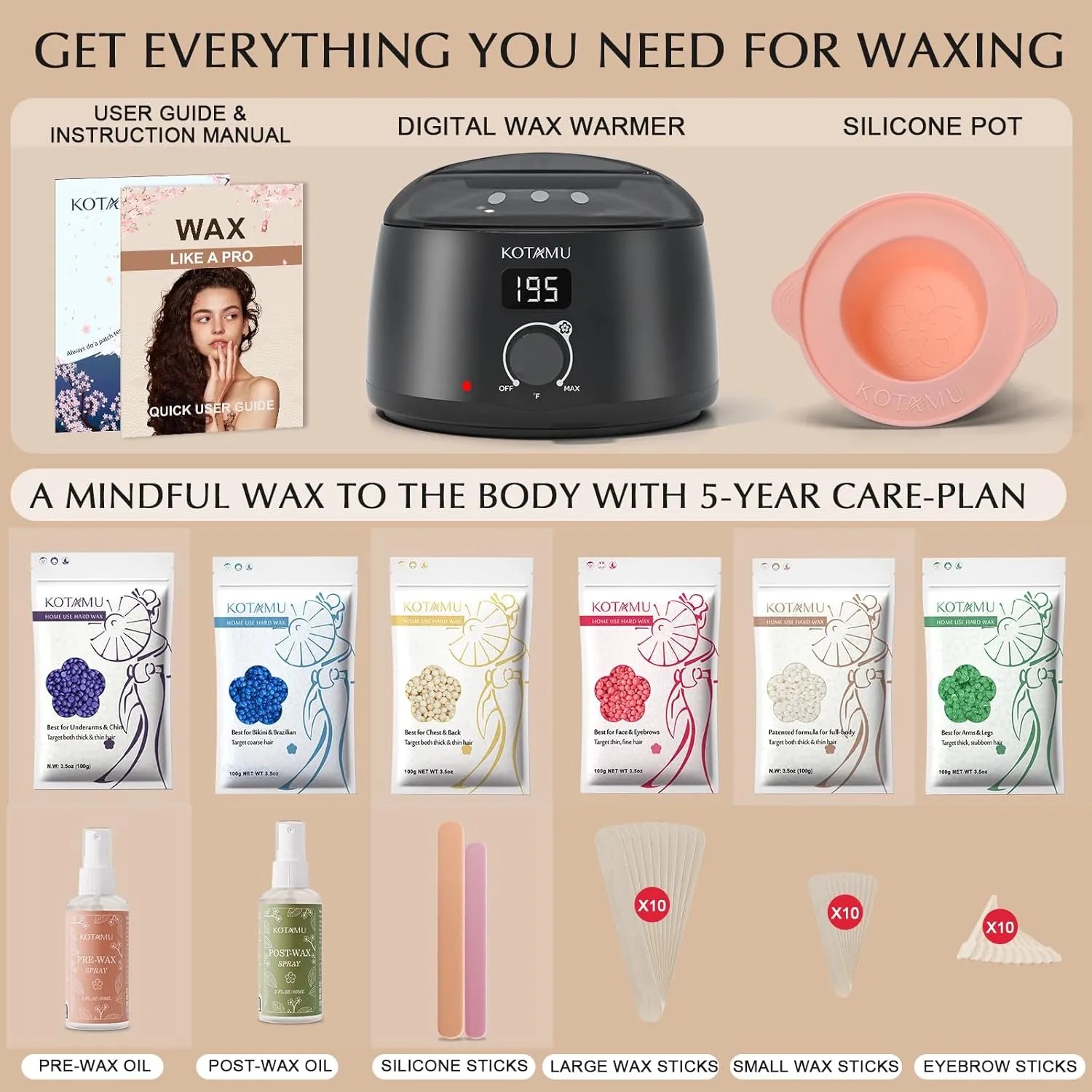 KOTAMU Waxing Kit-Professional Wax Warmer