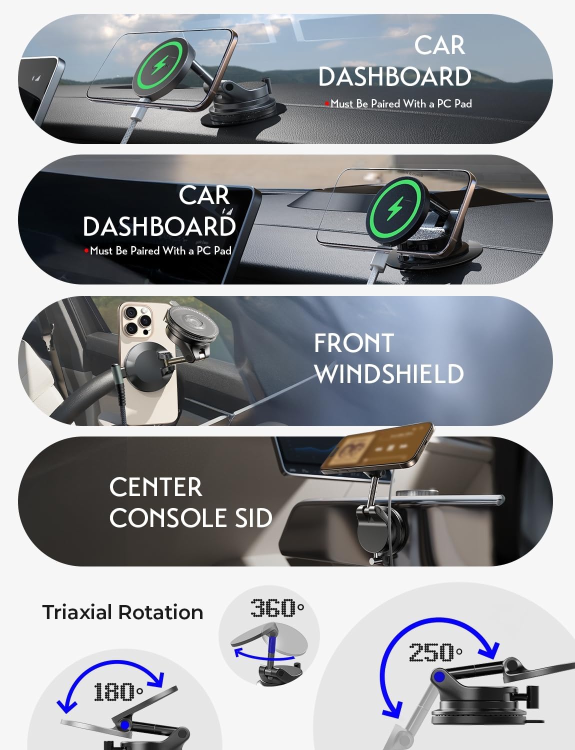 LISEN 15W Magsafe Car Mount Charger