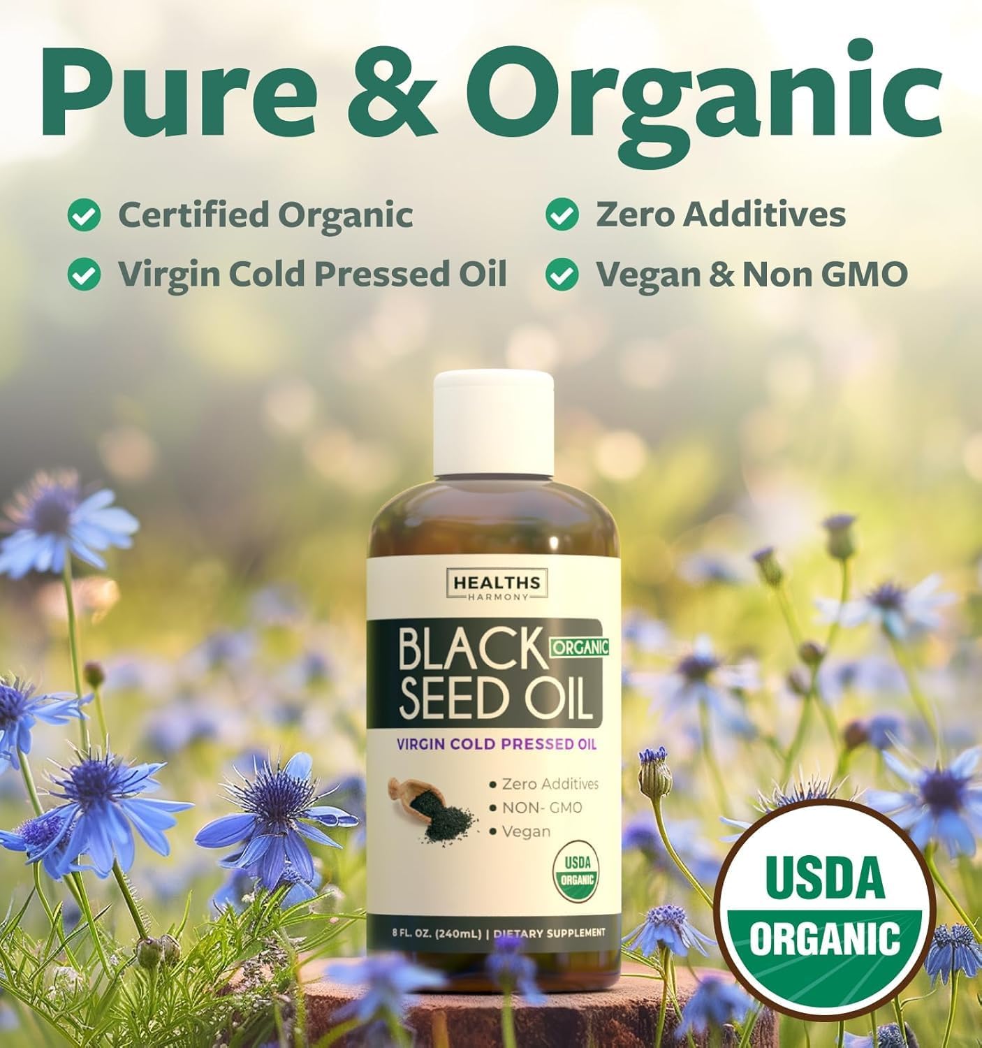 USDA Organic Black Cumin Seed Oil Liquid