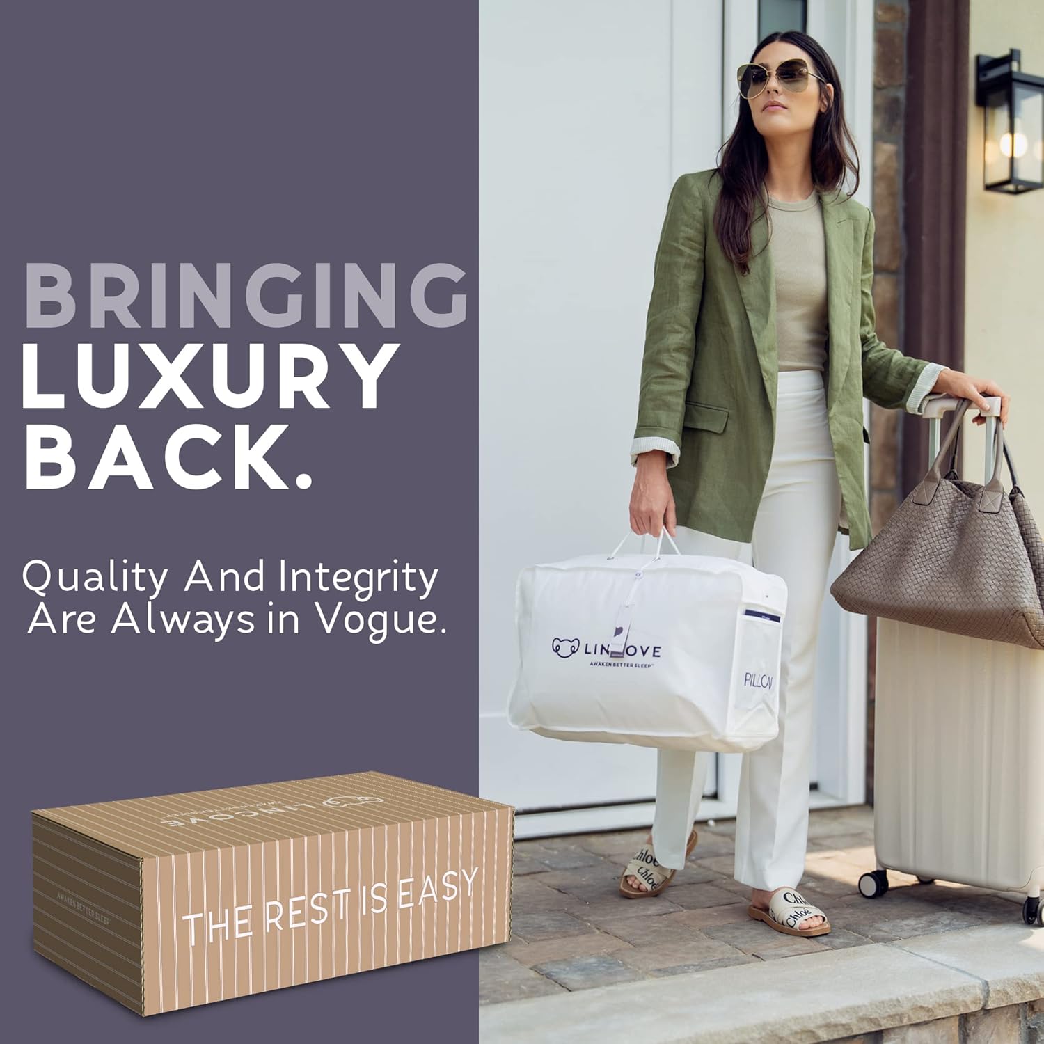 Lincove Signature 100% Natural Canadian White Down Pillow