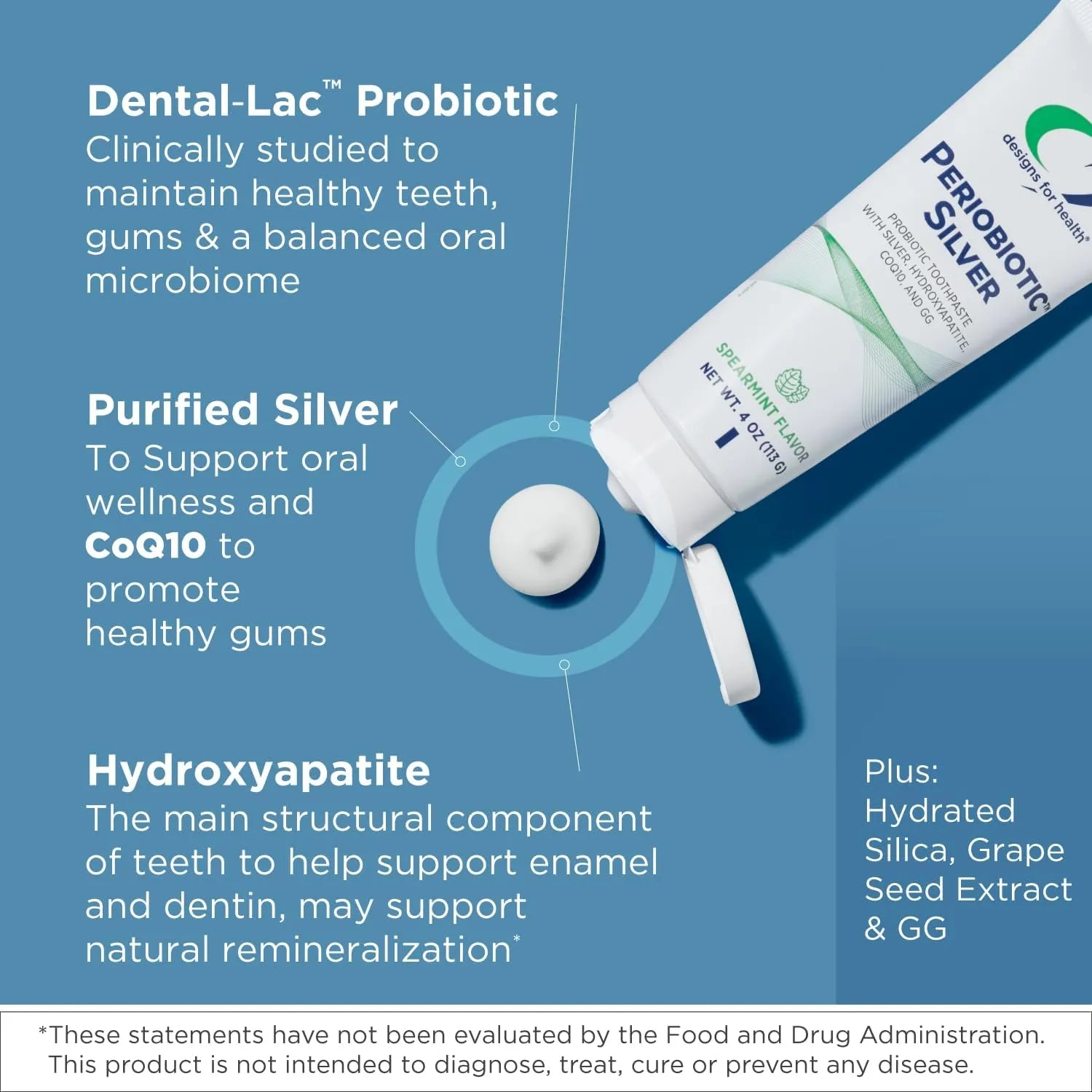 Designs for Health PerioBiotic Silver Hydroxyapatite Toothpaste