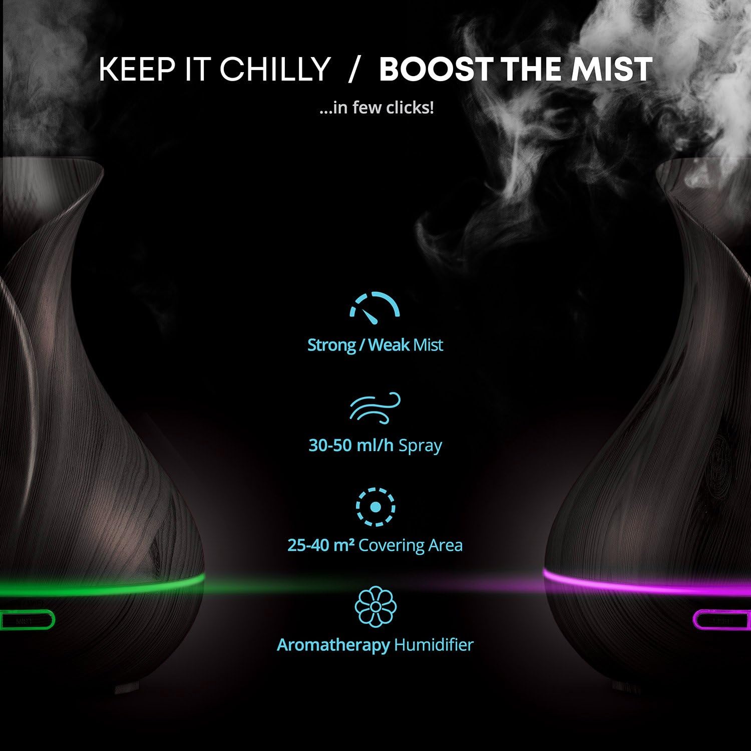 Sierra Modern Home Smart WiFi Wireless Essential Oil Aromatherapy