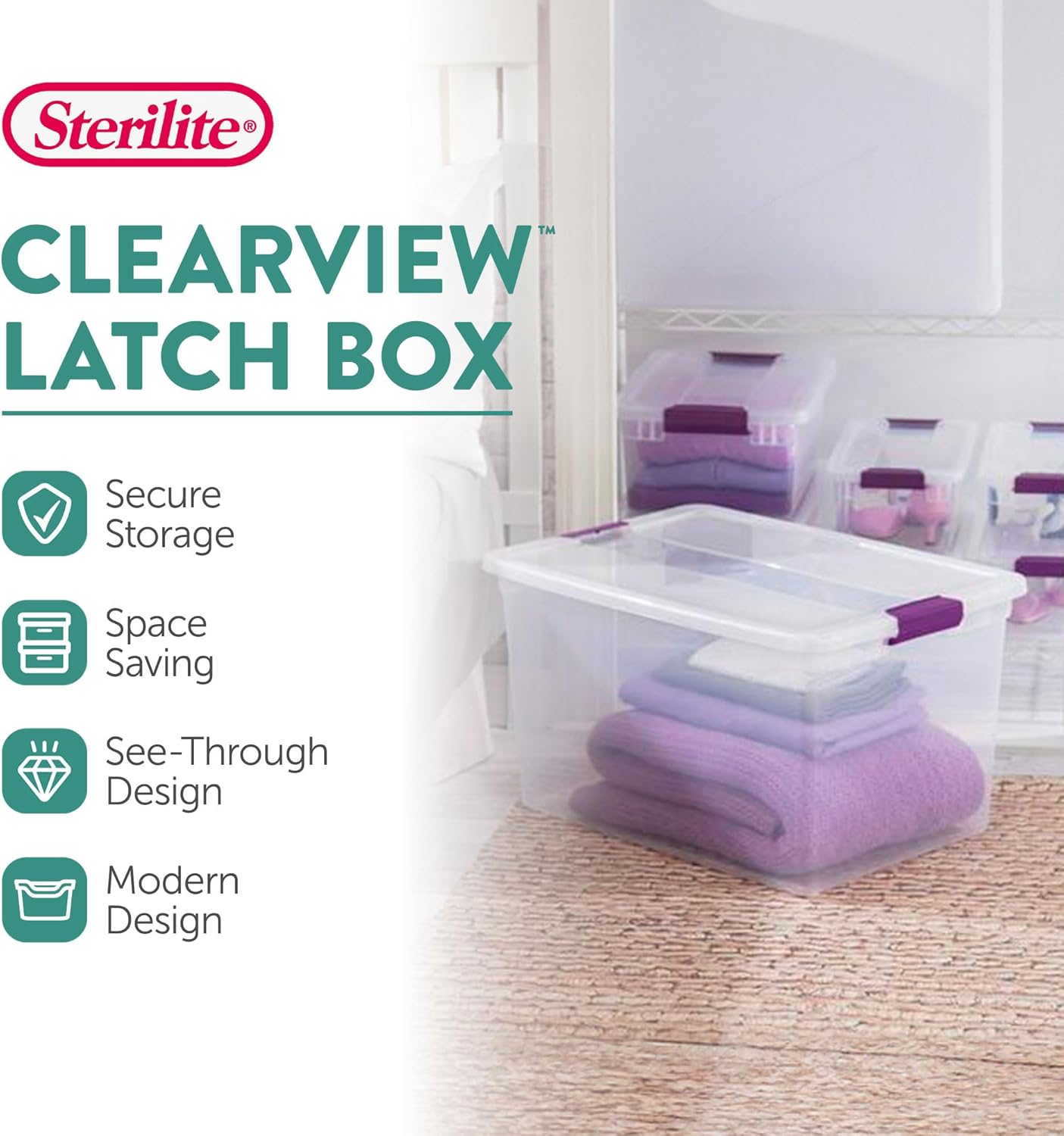 Sterilite 24-Pack 66 Quart ClearView Latch Box