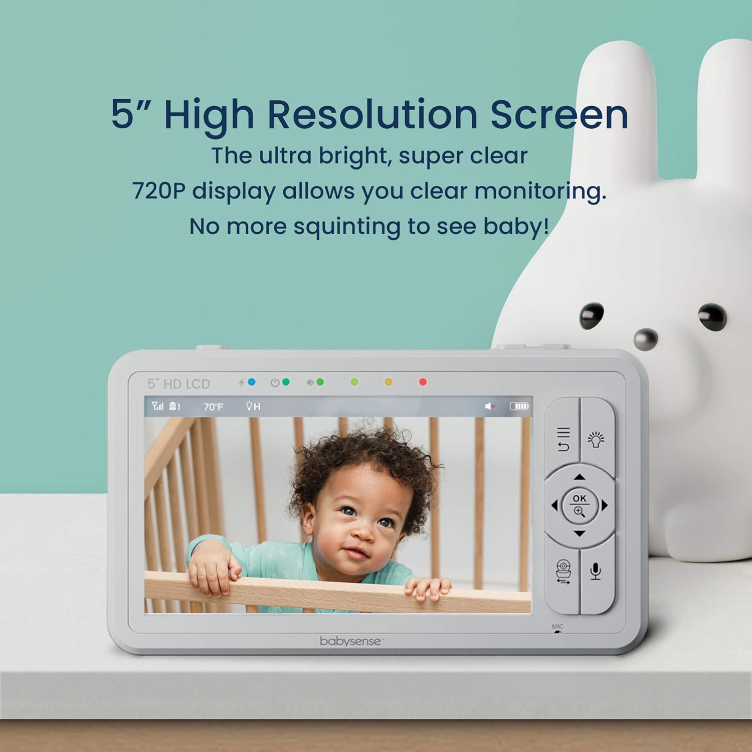 Babysense HD 5" Video Baby Monitor with Camera and Audio