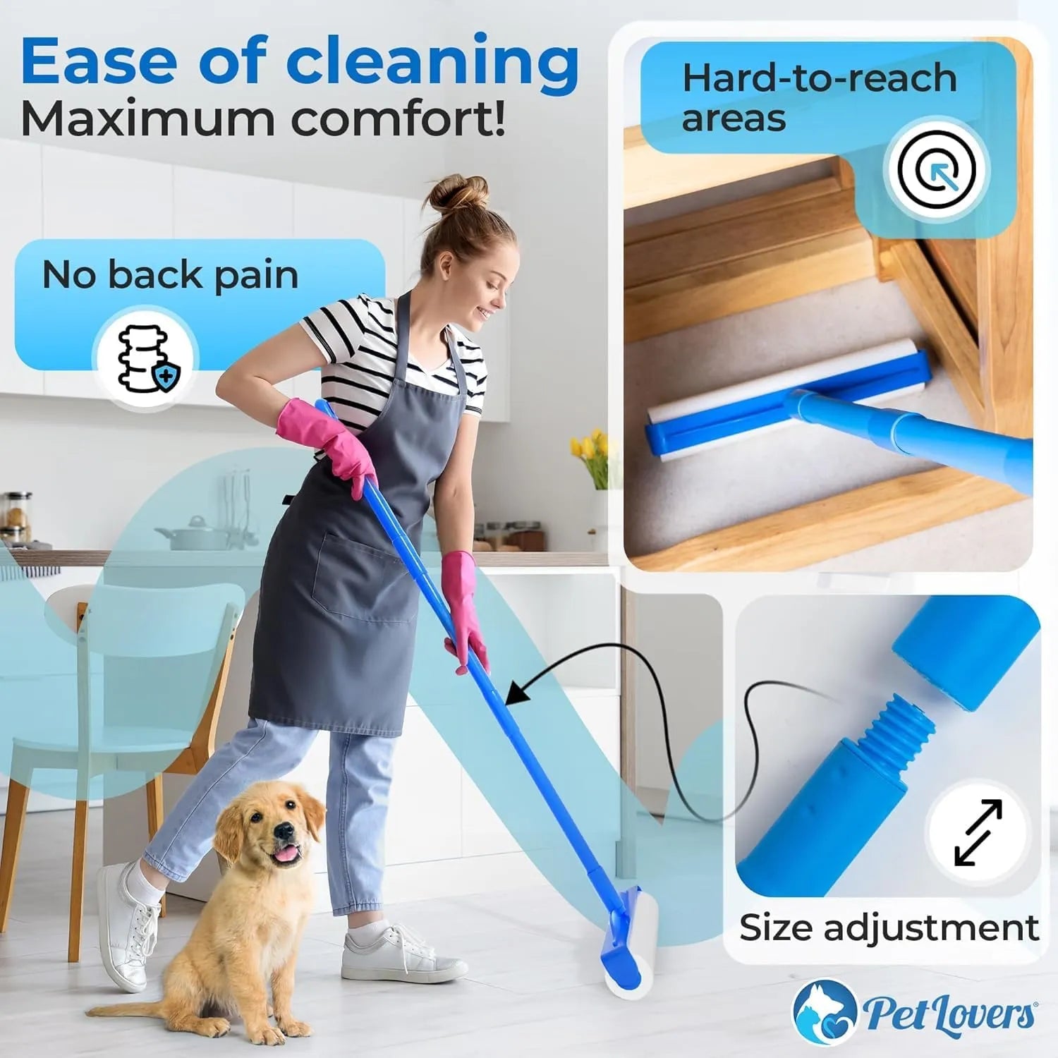 PetLovers Large Lint Roller with 3 Refills