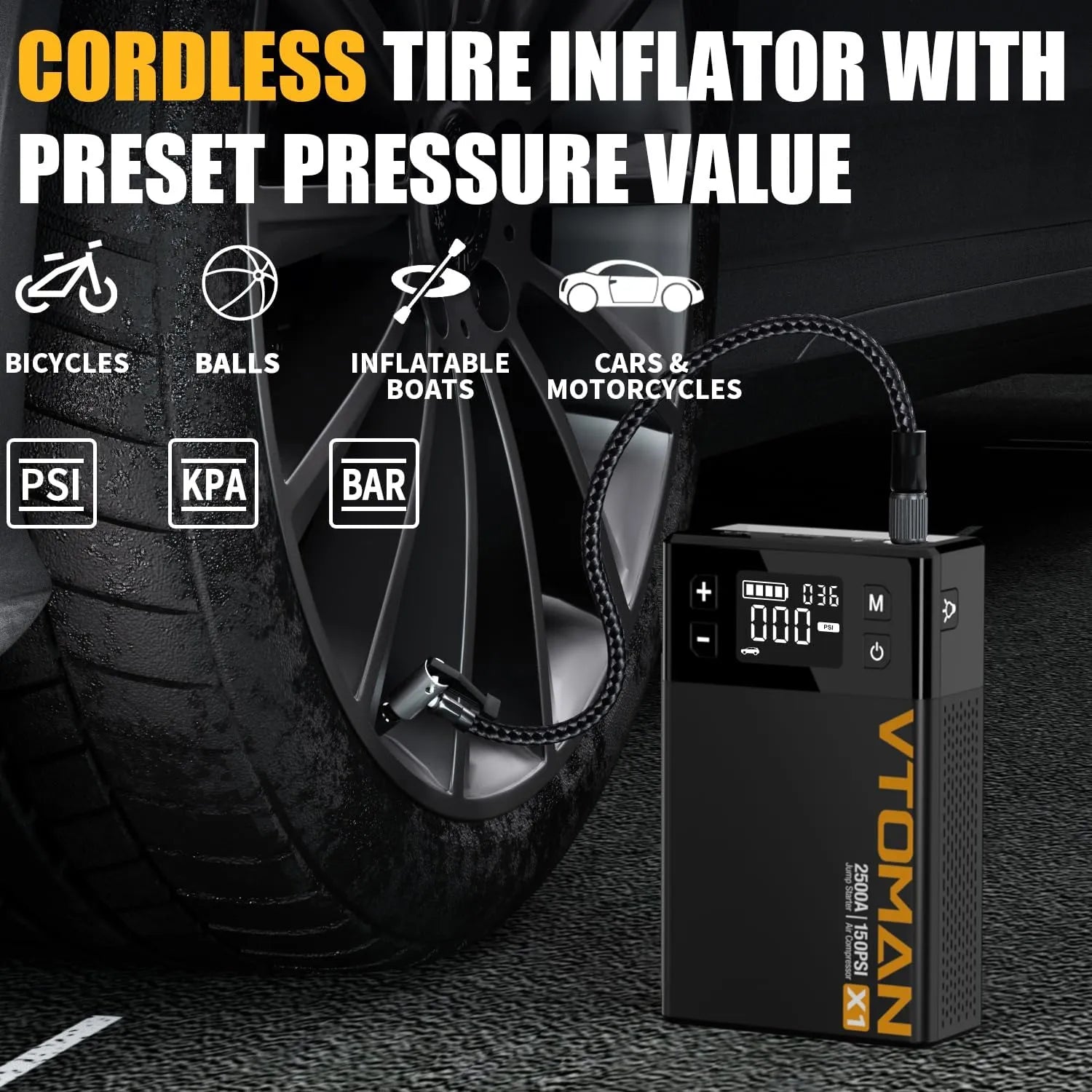 VTOMAN X1 Jump Starter with Air Compressor
