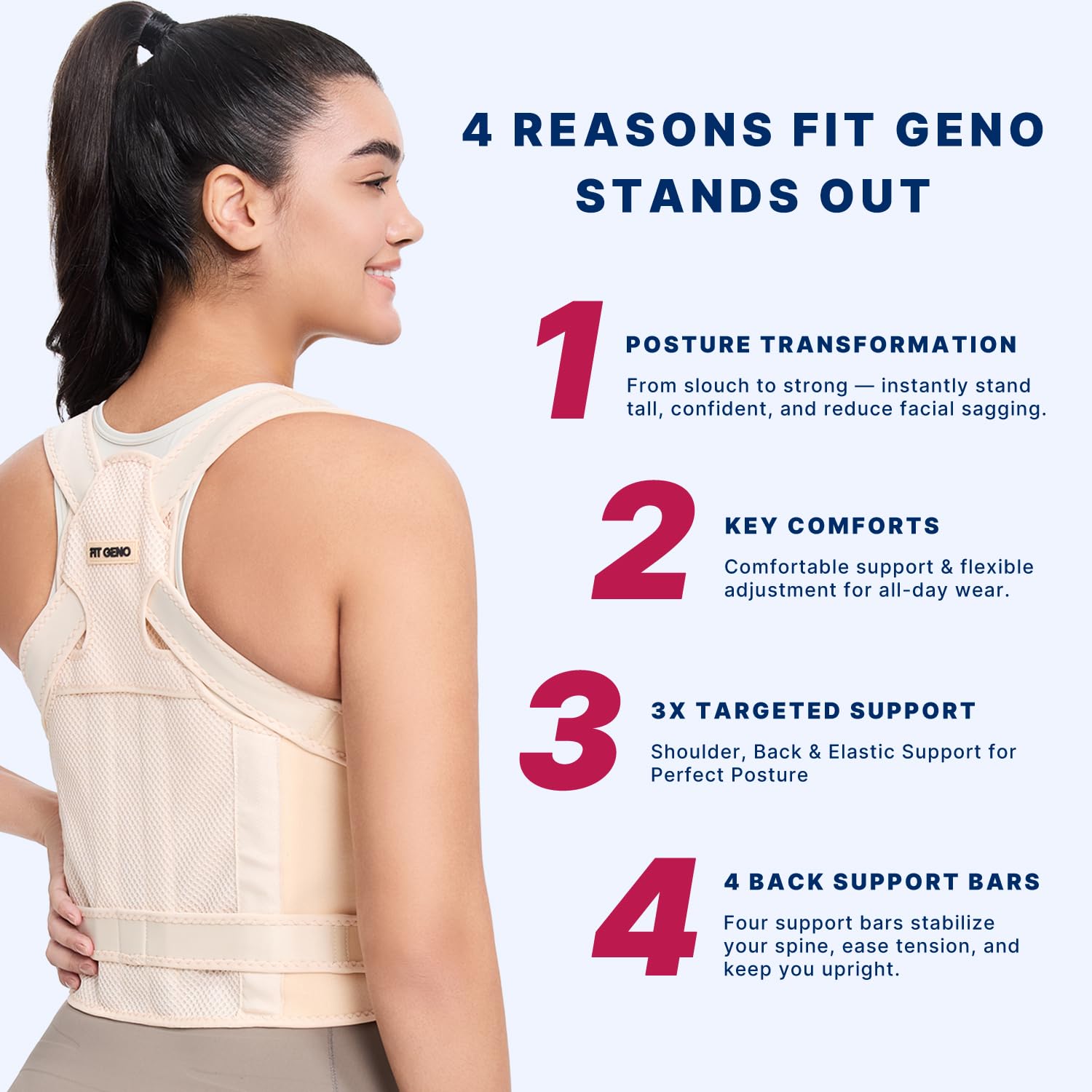 Fit Geno Back Brace Posture Corrector for Men & Women