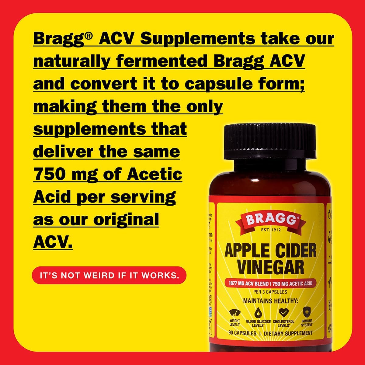 Bragg Apple Cider Vinegar Capsules with Vitamin D and Zinc