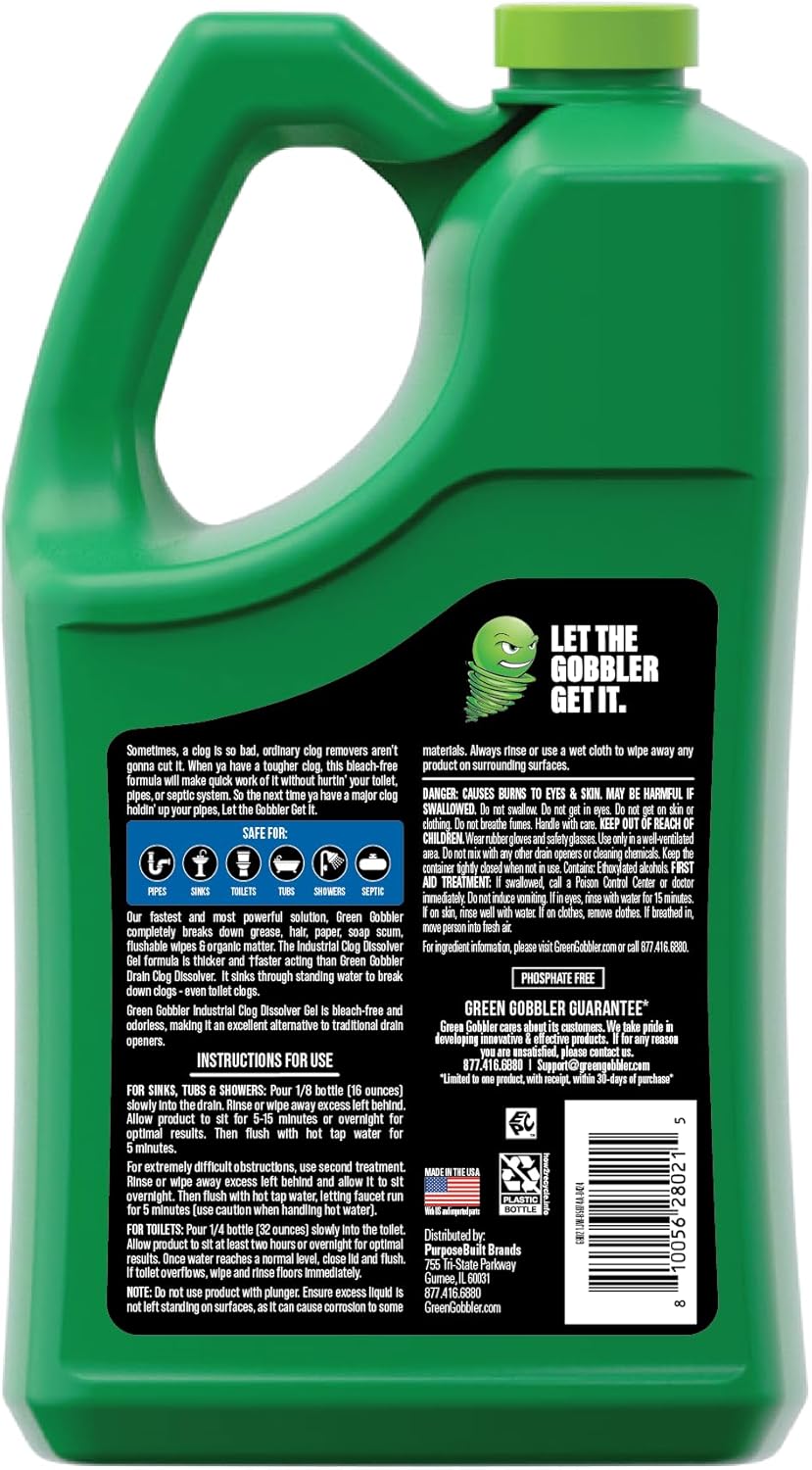 Green Gobbler Industrial Strength Grease and Hair Drain Clog Remover