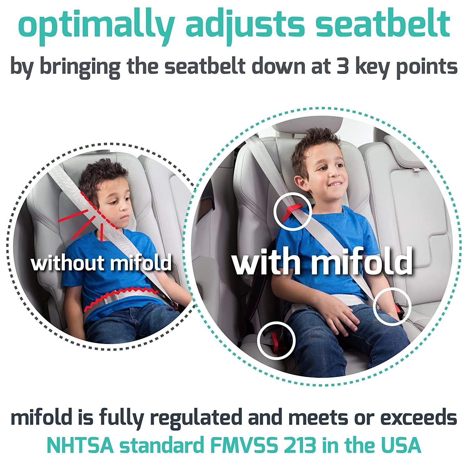 Mifold Comfort Grab-and-go Car Backless Booster