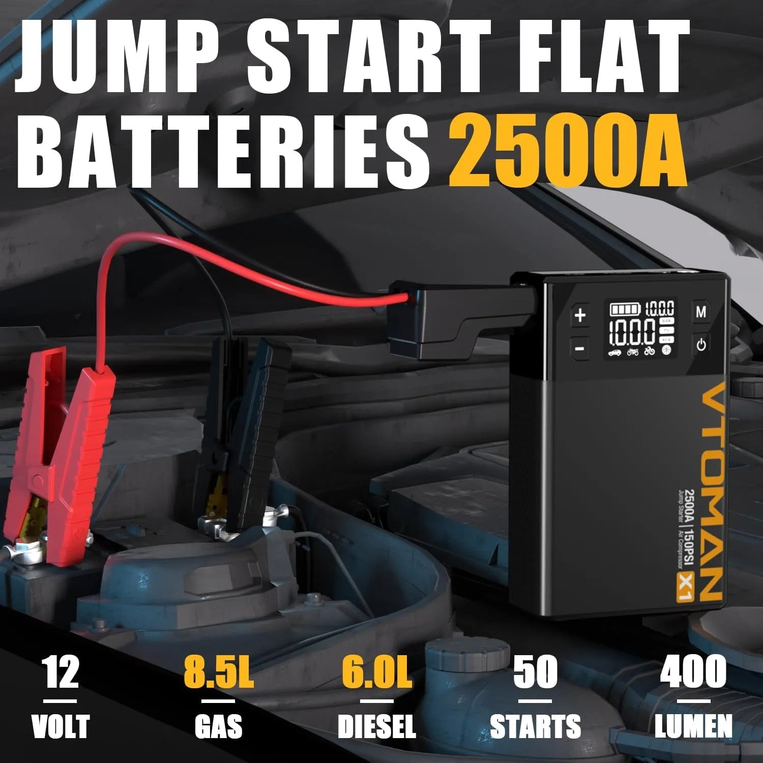 VTOMAN X1 Jump Starter with Air Compressor