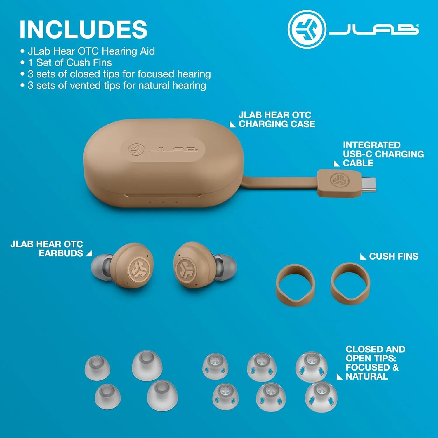 JLab Hear OTC Hearing Aid & Earbuds
