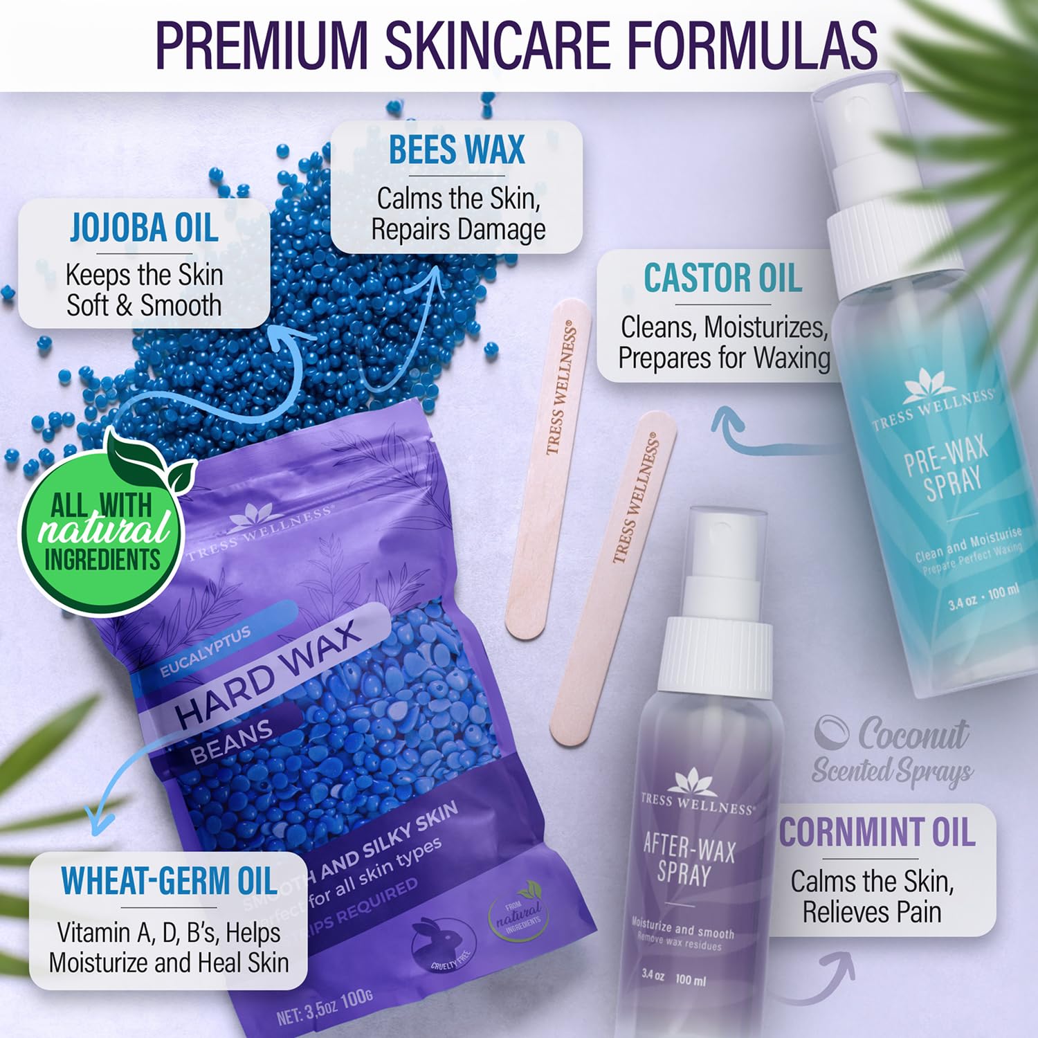 Tress Wellness Waxing Kit for Sensitive Skin