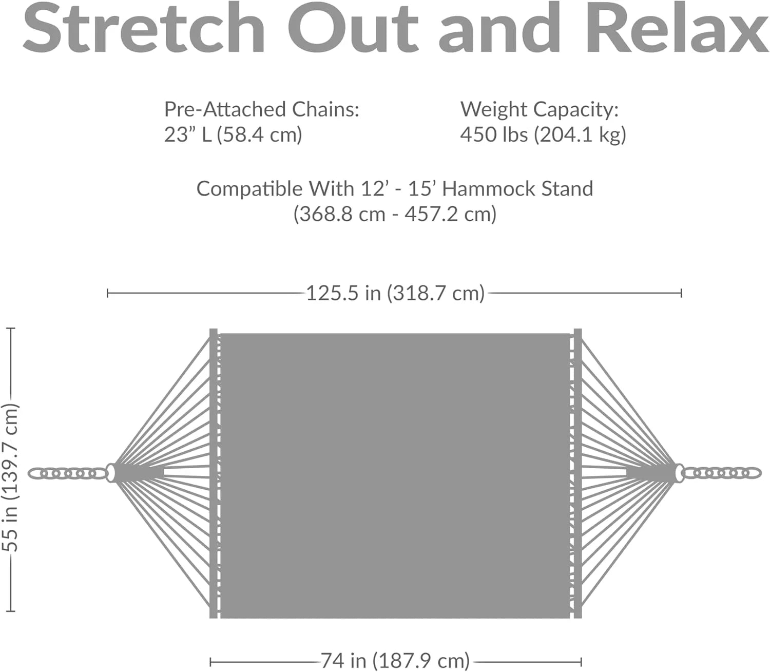 Sunnydaze Quilted Outdoor Hammock with Spreader Bars