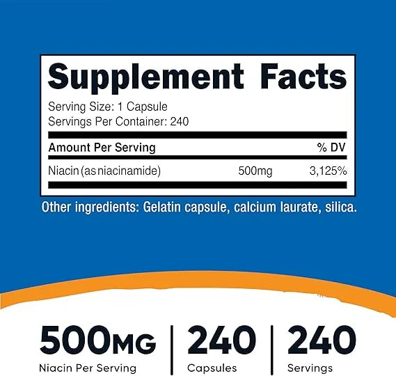 Nutricost Niacinamide (Vitamin B3) 500mg