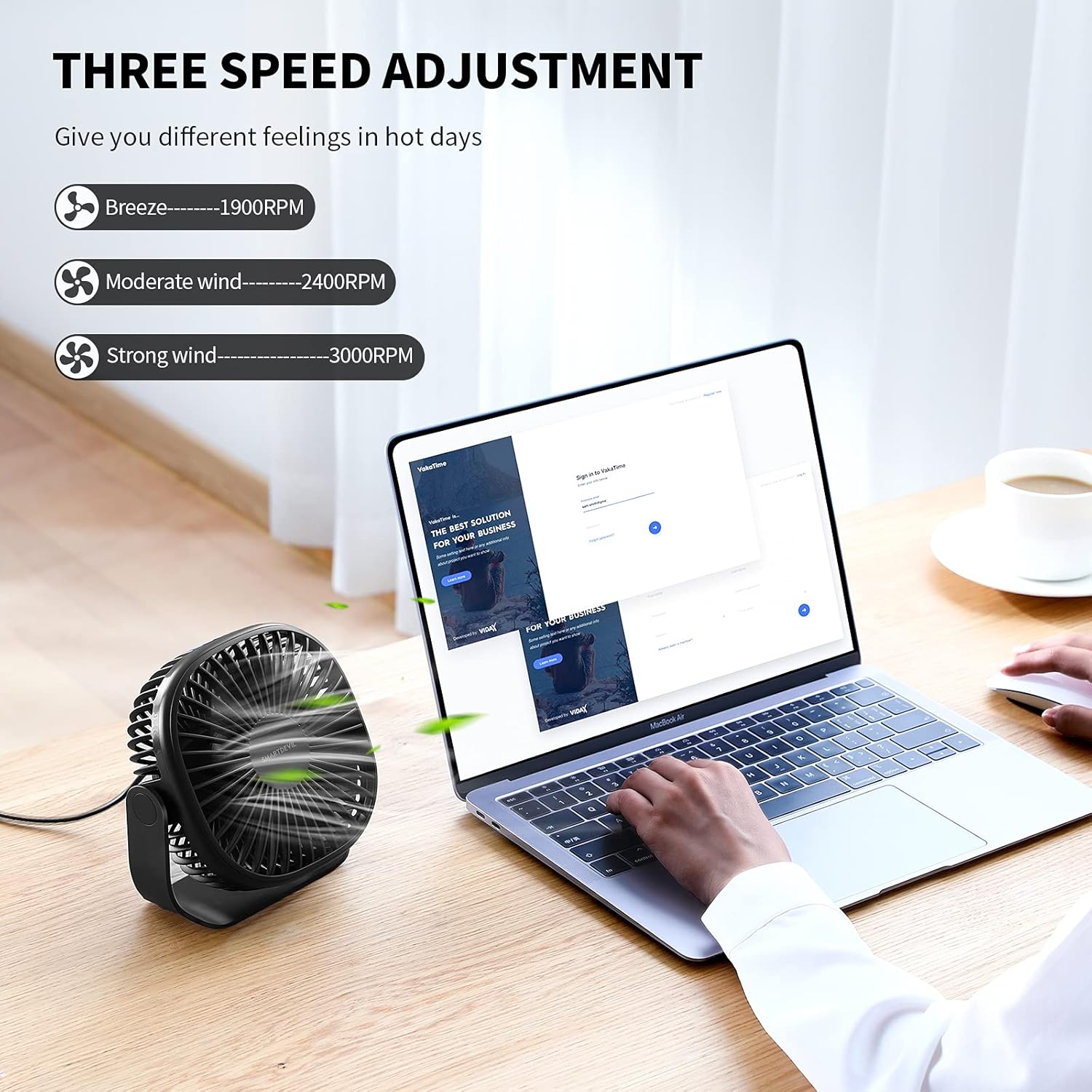 SMARTDEVIL Small USB Desk Fan