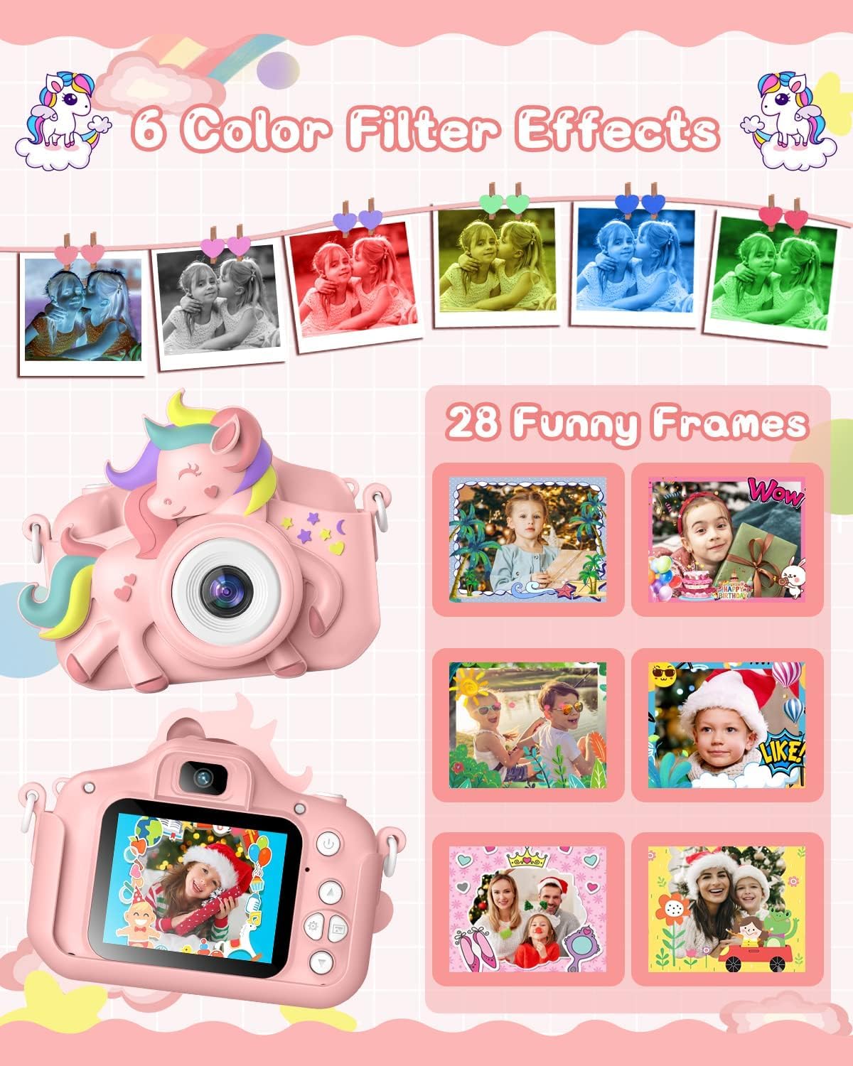Kids Camera for 3-8 Years Old Toddlers