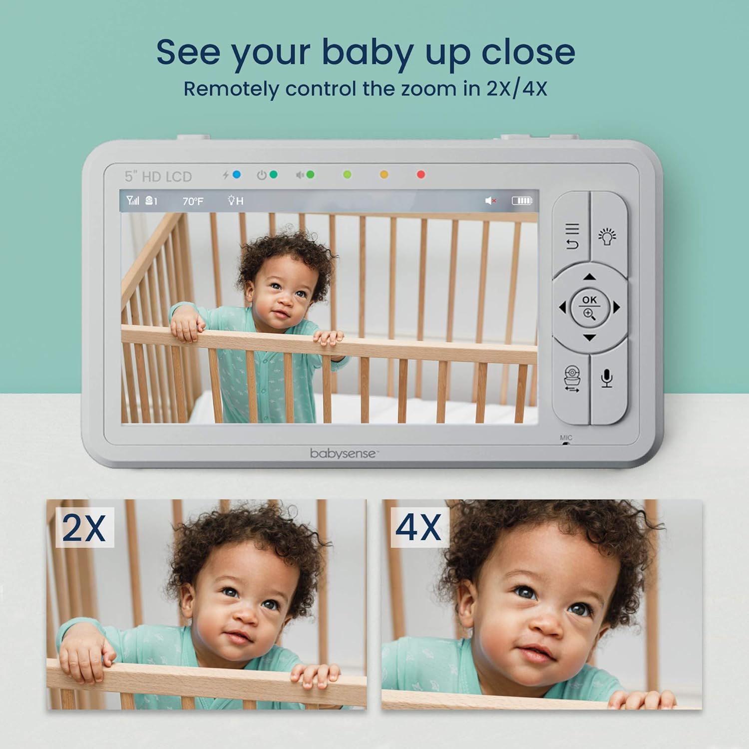 Babysense HD 5" Video Baby Monitor with Camera and Audio