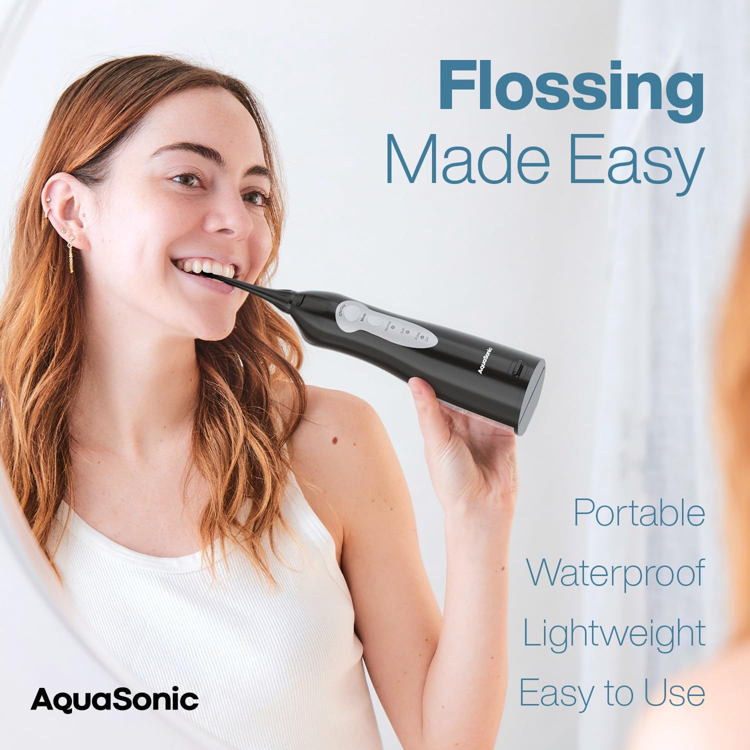 AquaSonic Aqua Flosser - Cordless Rechargeable Water Flosser for Teeth