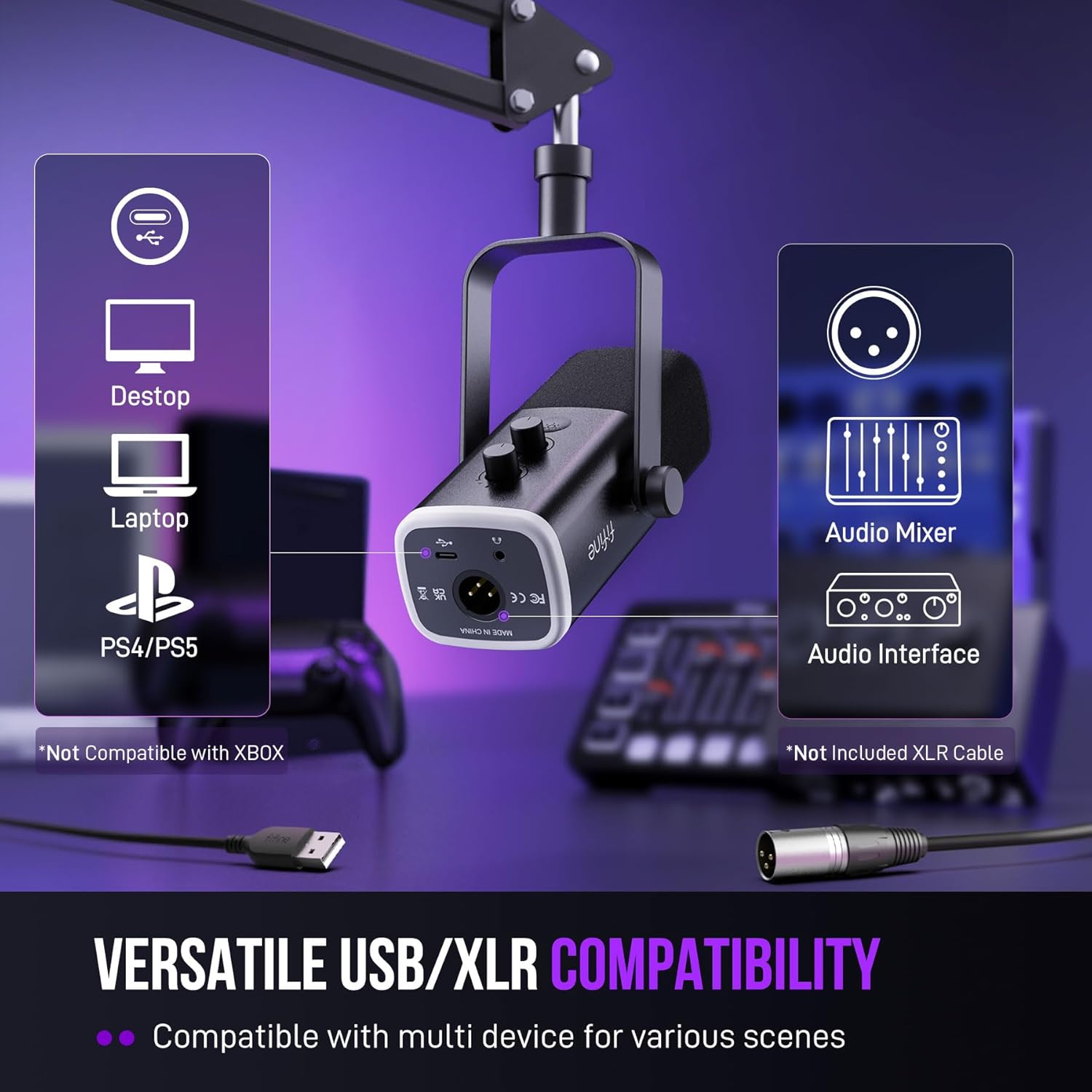 FIFINE XLR/USB Gaming Microphone Set