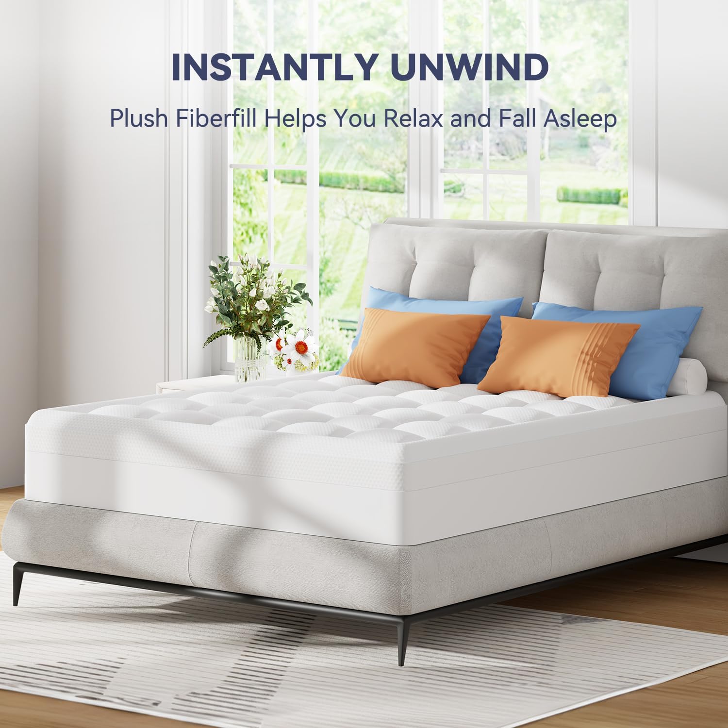 ELEMUSE 3 Inch Cooling Memory Foam Mattress Topper Twin