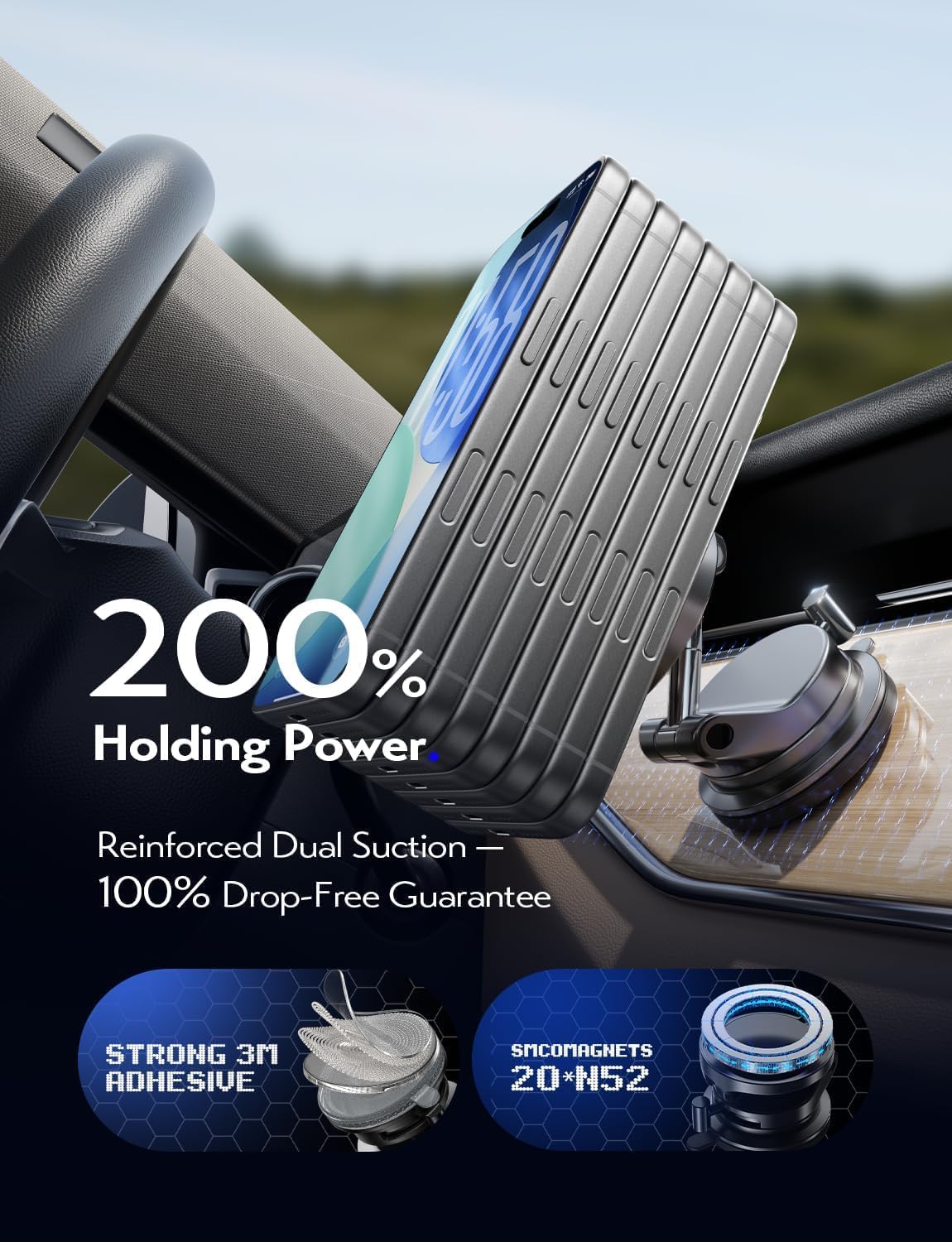 LISEN 15W Magsafe Car Mount Charger