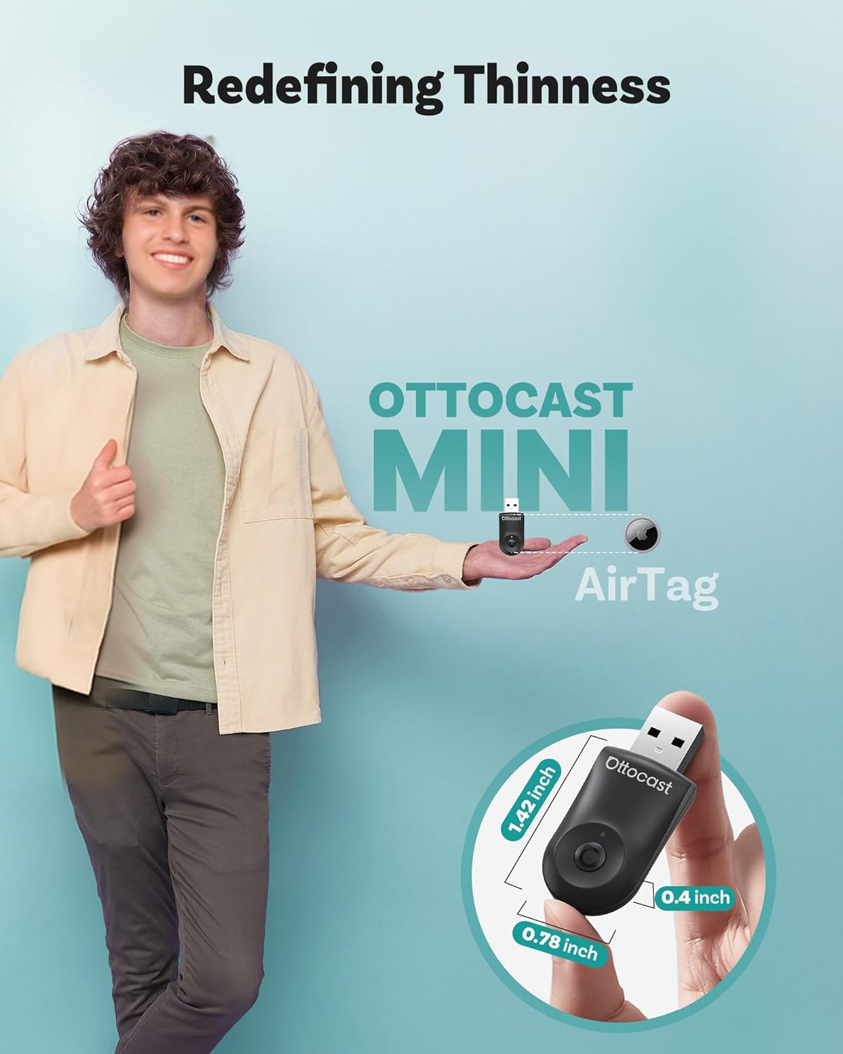 OTTOCAST Mini 2025 2-in-1 Wireless CarPlay