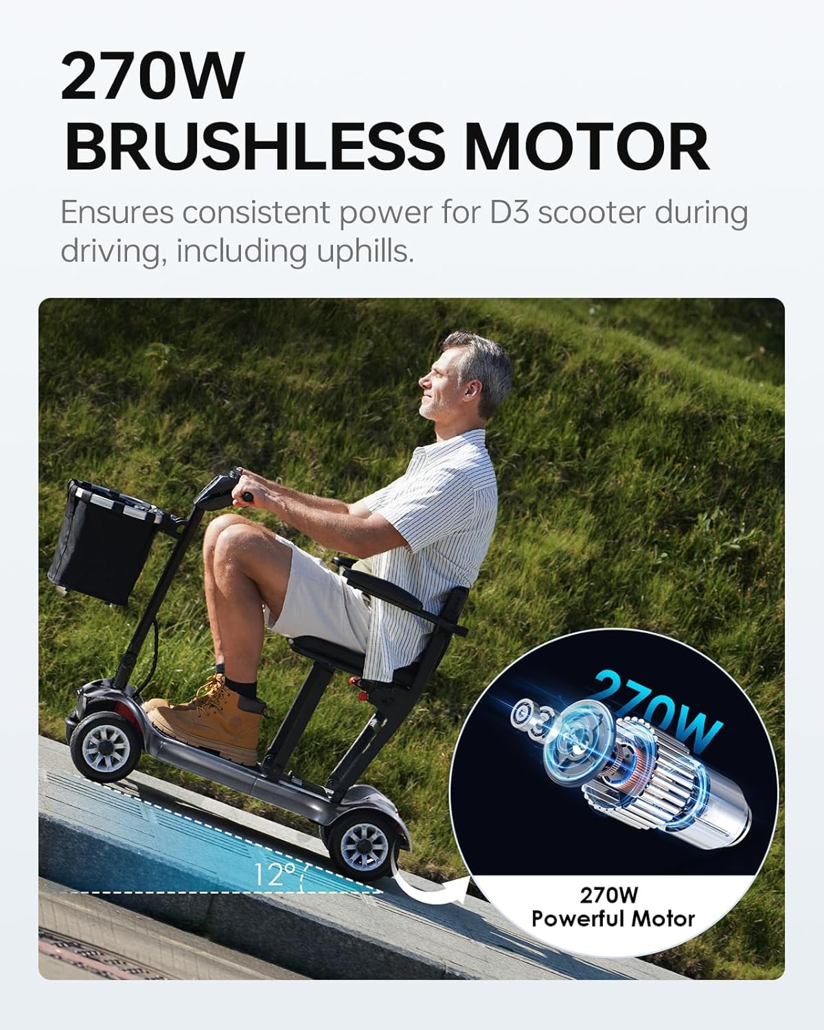 PAISEEC D3 Ultra Lightweight Mobility Scooter