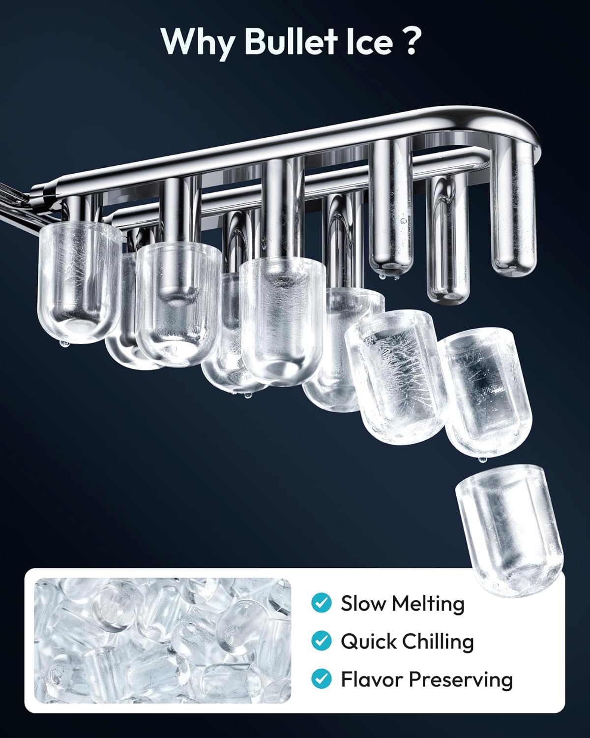 EUHOMY Countertop Ice Maker Machine with Handle