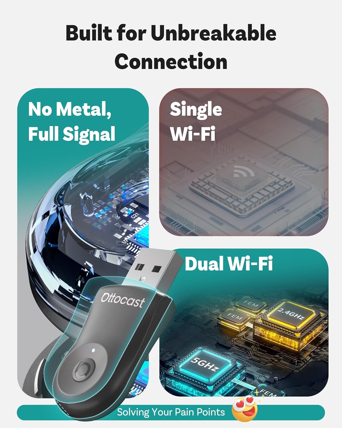 OTTOCAST Mini 2025 2-in-1 Wireless CarPlay
