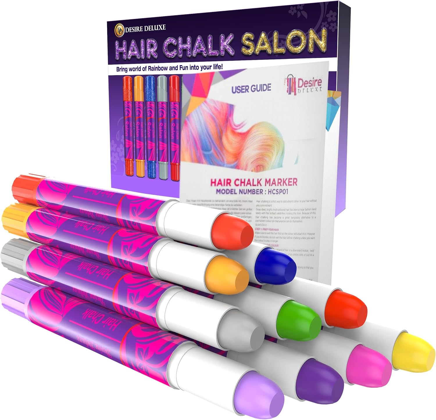 Desire Deluxe - Girls Gifts Hair Chalk 10 Temporary Non