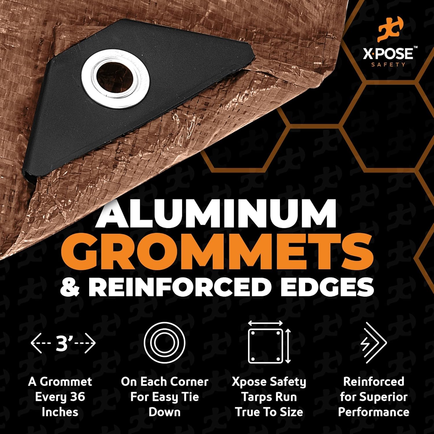 Multipurpose Protective Cover Brown Poly Tarp 30' x 40'