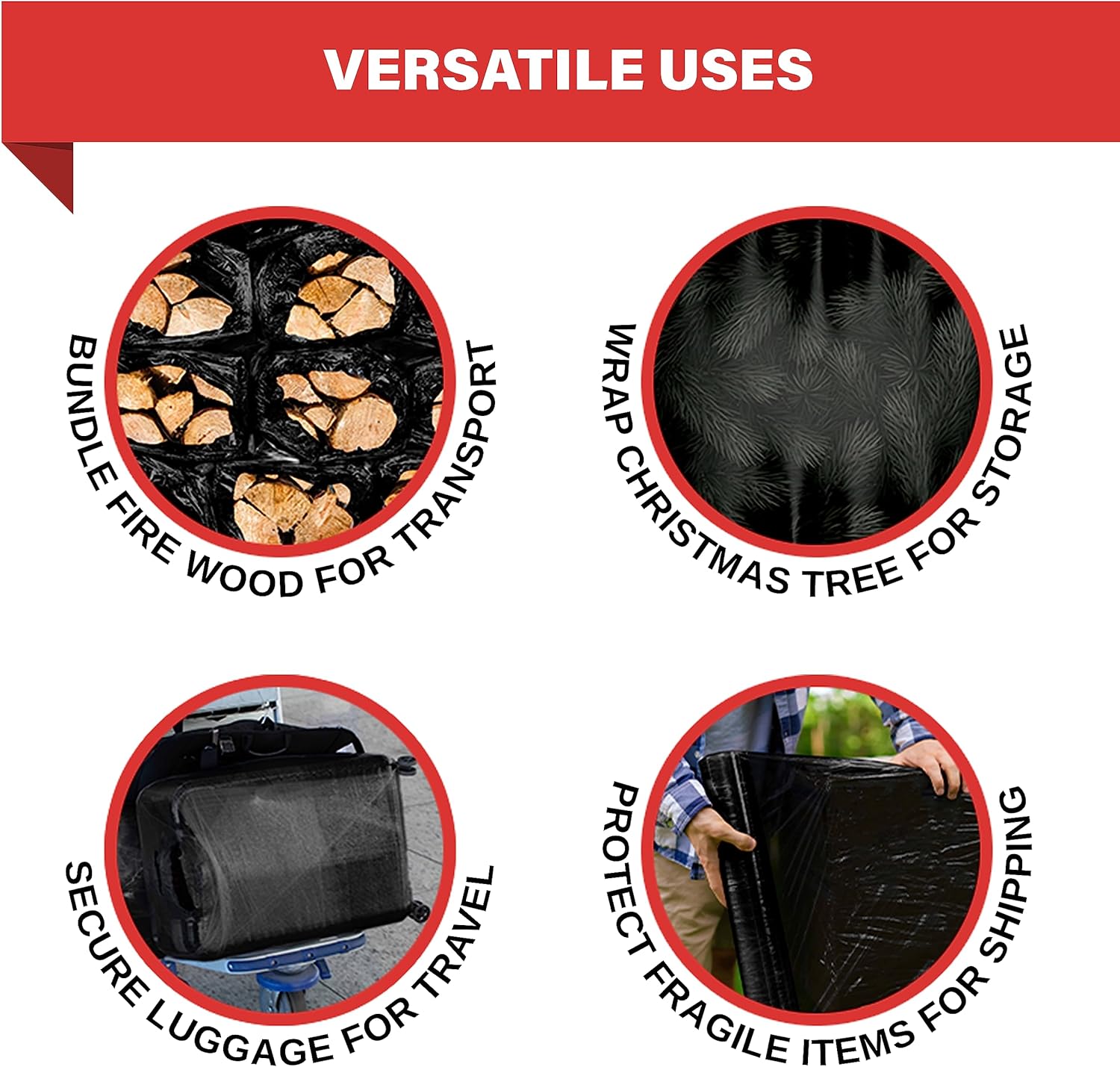 Stretch Wrap Industrial Strength Extra Thick 4 Pack