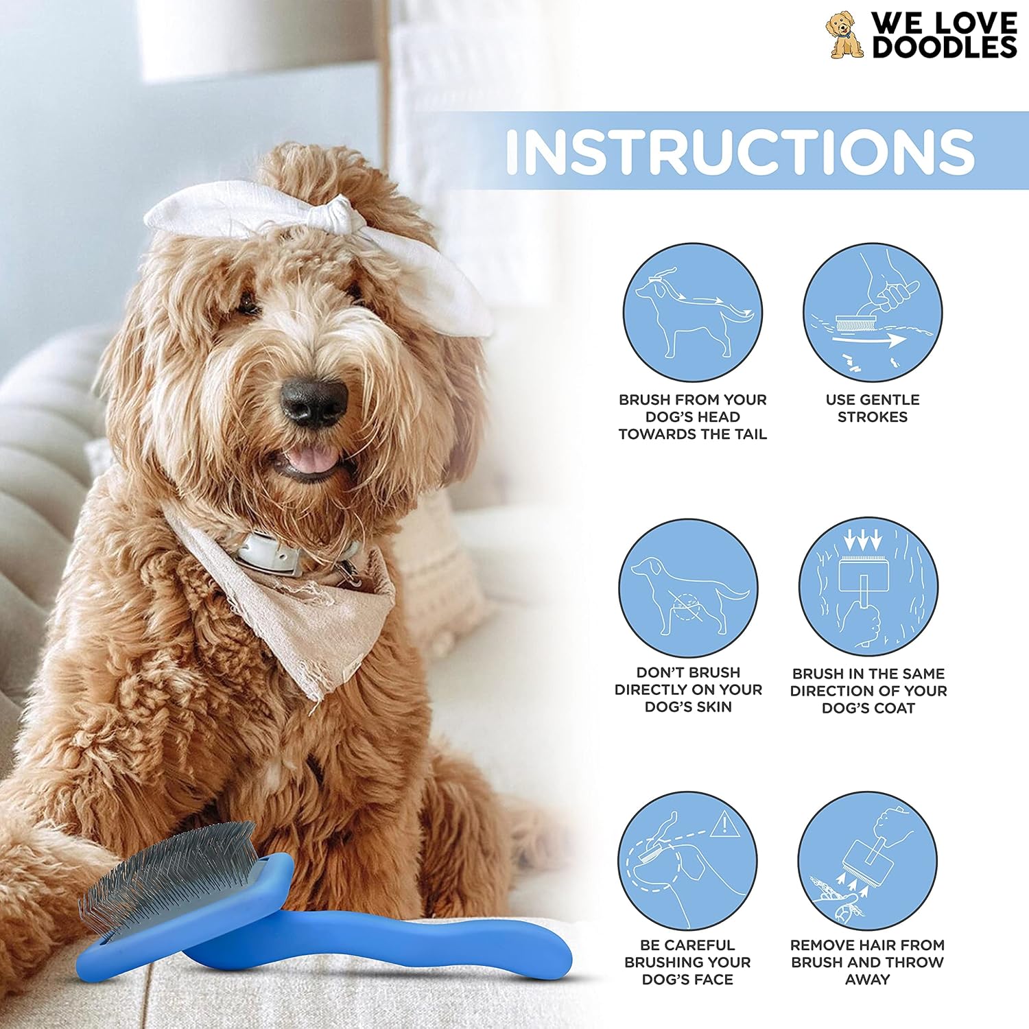 Slicker Brush for Dogs, Dog Grooming Supplies