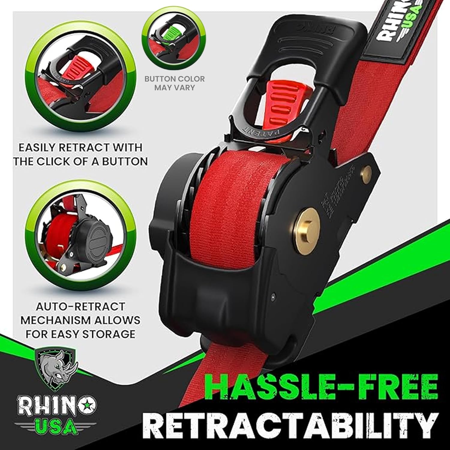 Rhino USA Retractable Ratchet Straps (4-Pack)