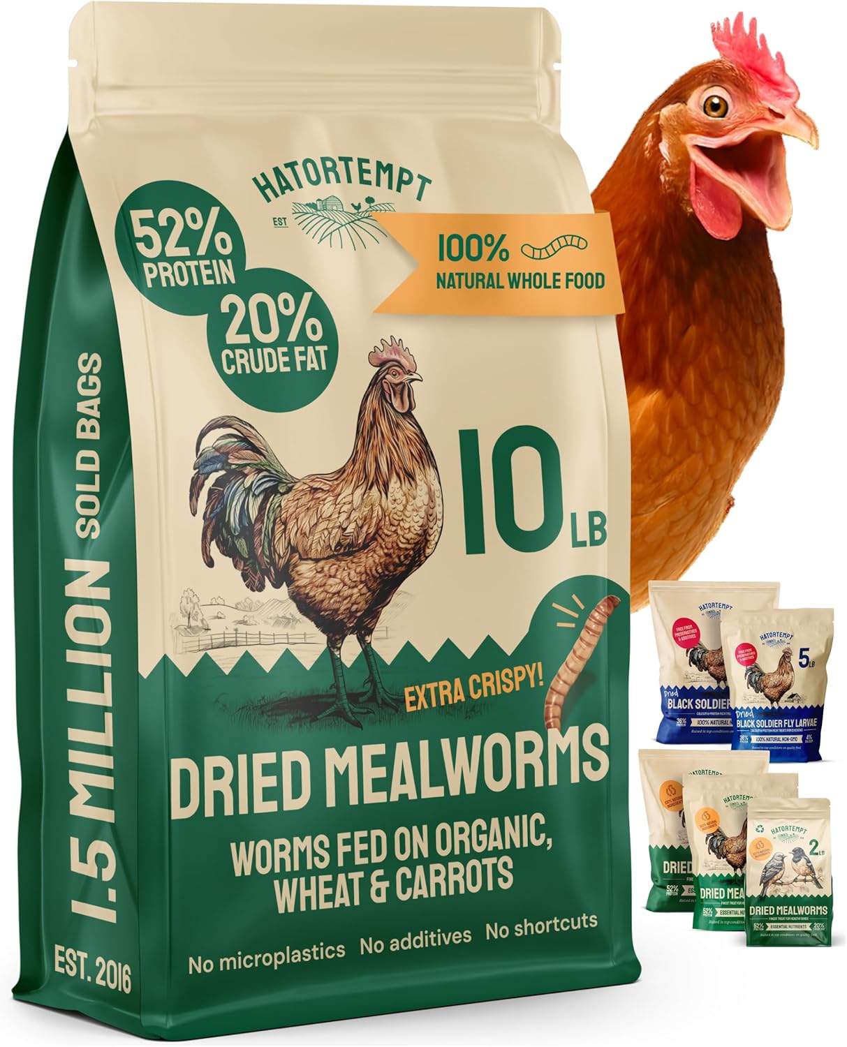 Hatortempt Bulk Dried Mealworms