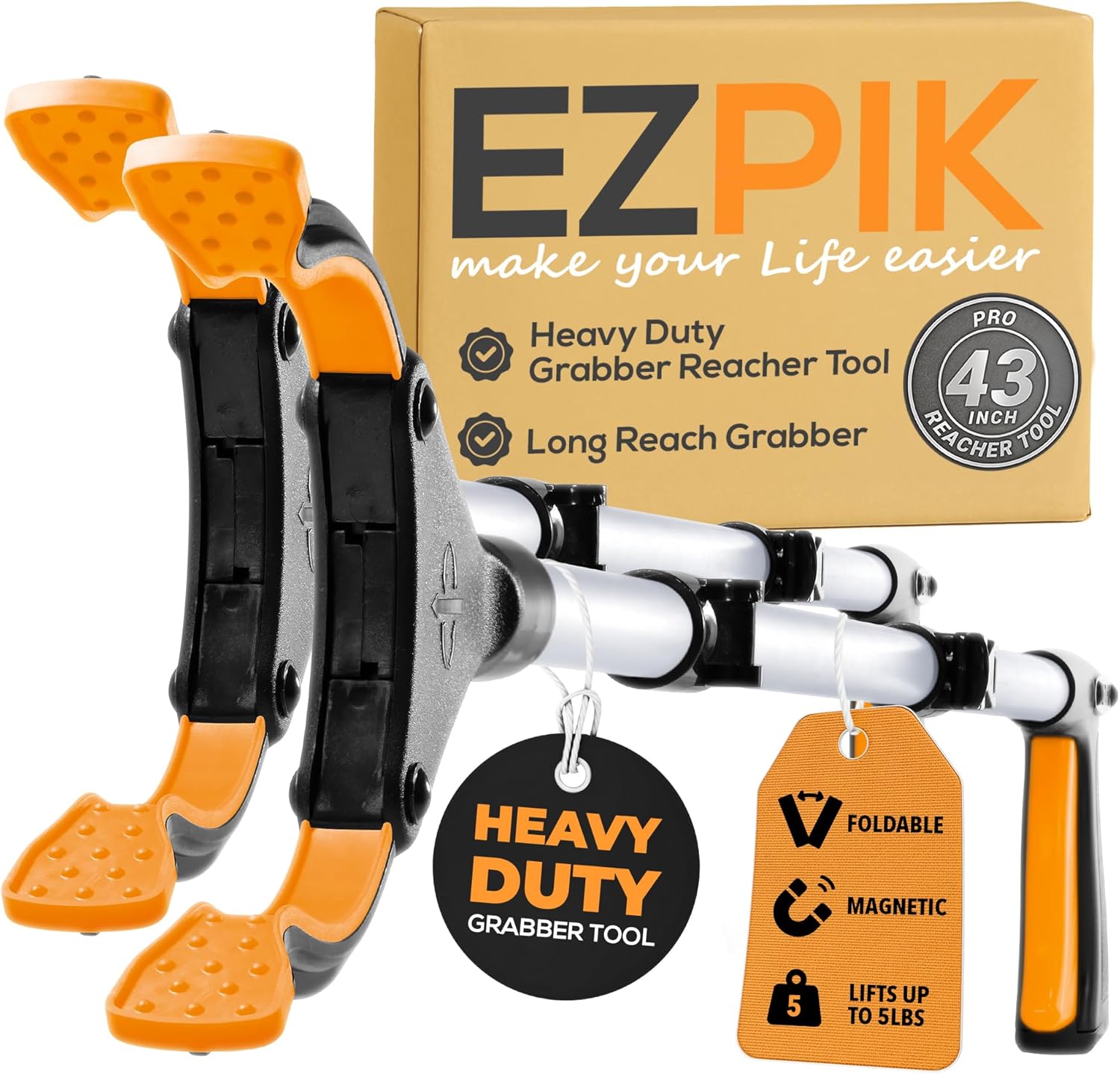 EZPIK Pro 43" Foldable Grabber Reacher Tool for Seniors