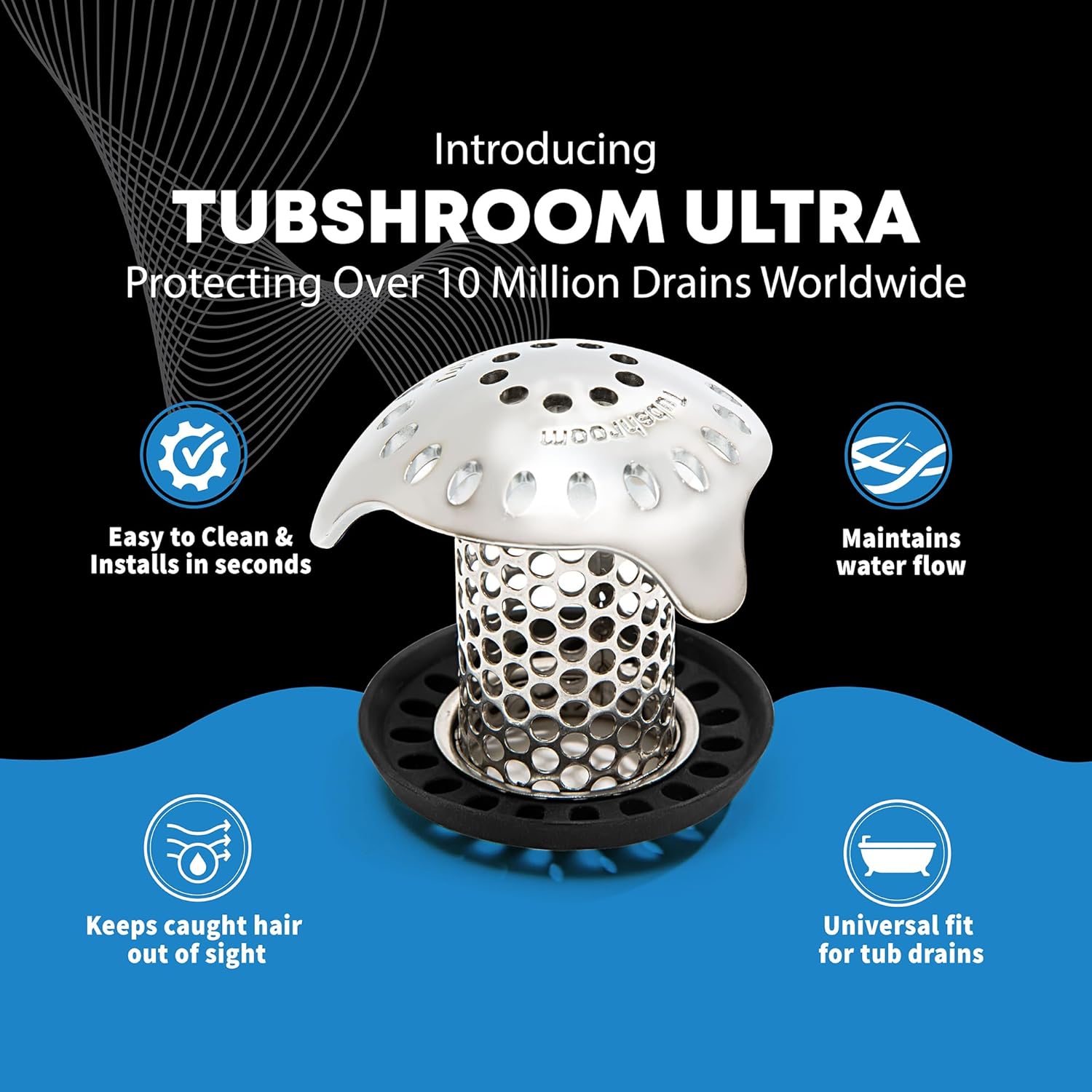 TubShroom Ultra Revolutionary Bath Tub Drain Protector