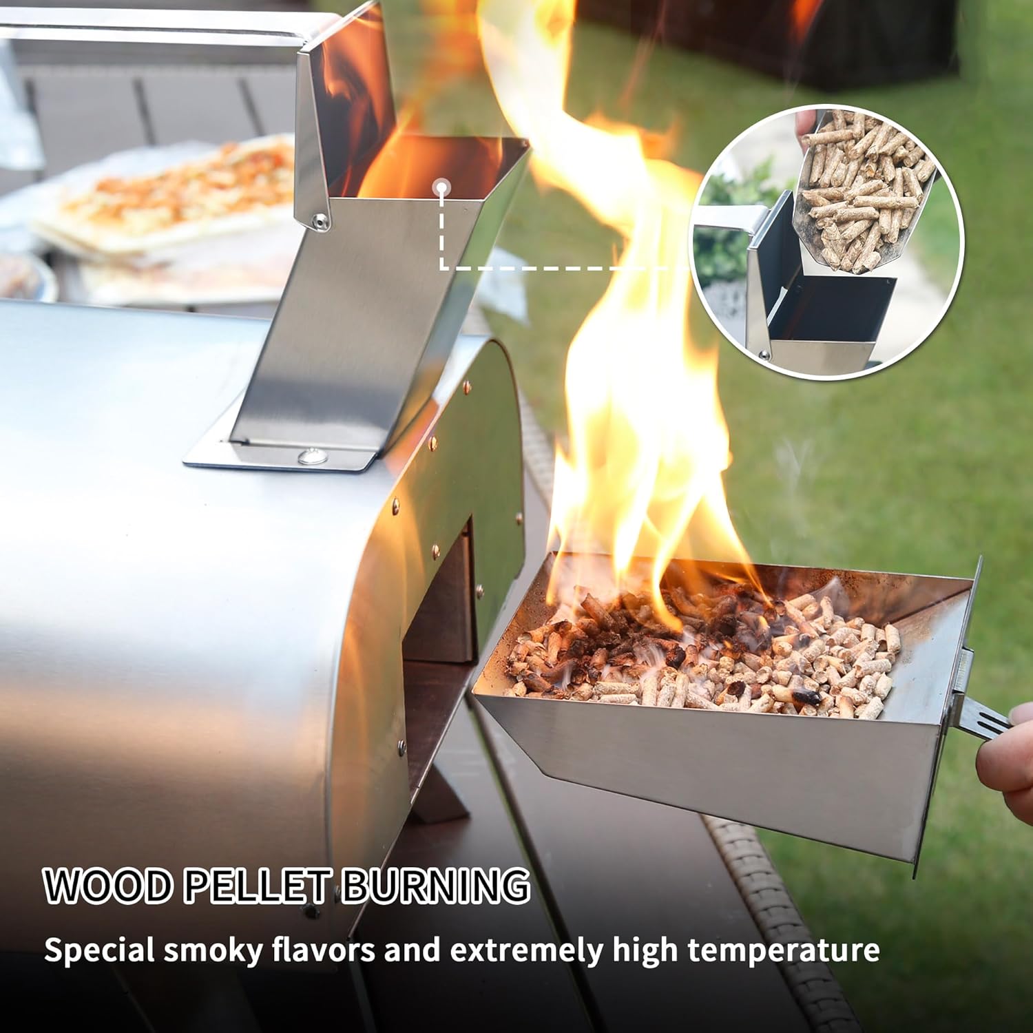 BIG HORN OUTDOORS Multi-Fuel Outdoor Pizza Oven – 3-in-1 Wood-Fired
