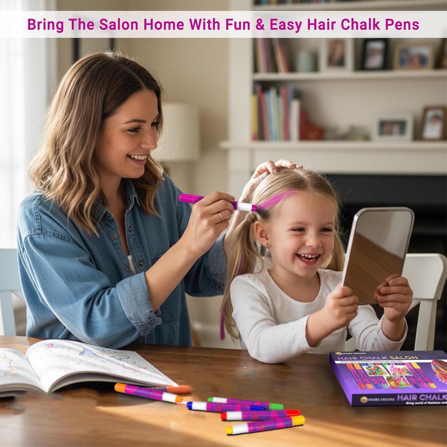 Desire Deluxe - Girls Gifts Hair Chalk 10 Temporary Non