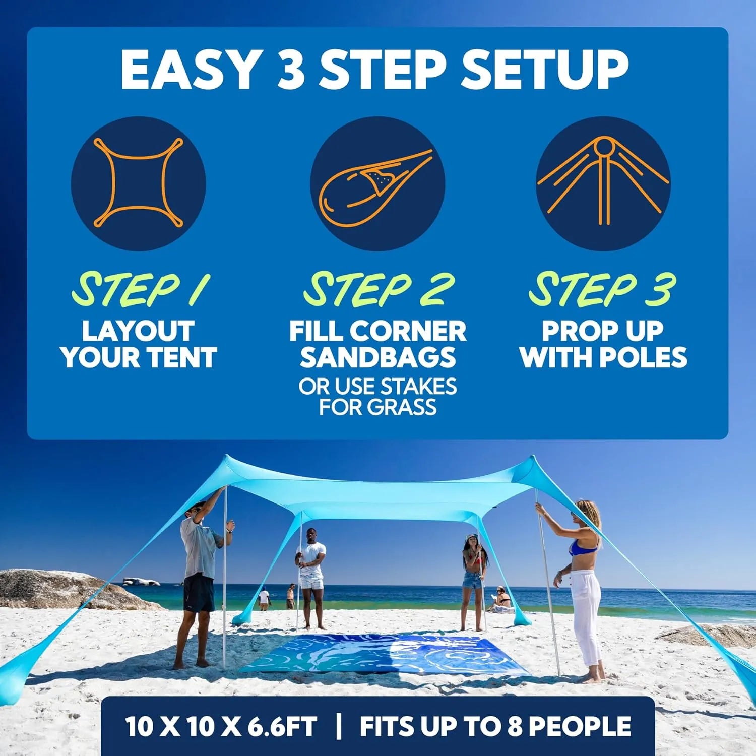 SUN NINJA Beach Tent Sun Shelter