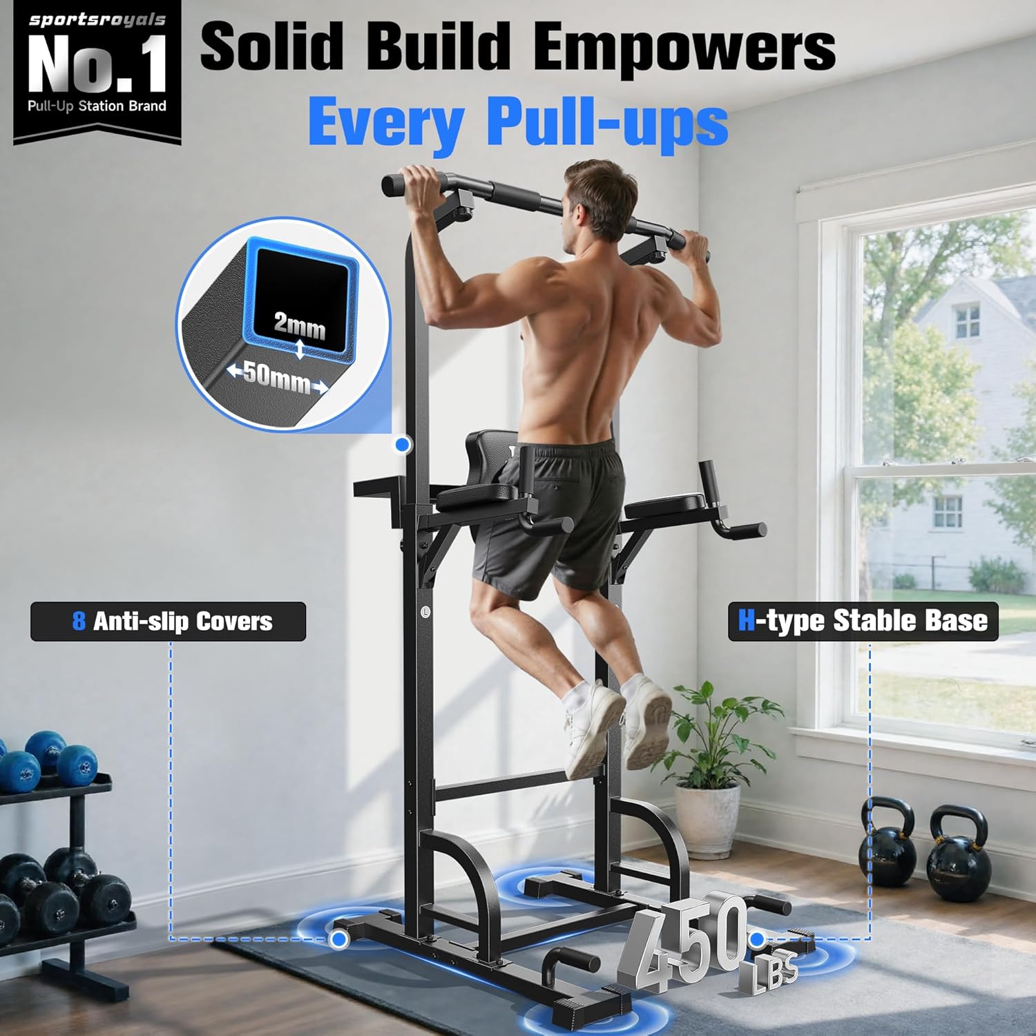 Sportsroyals Power Tower Pull Up Bar Station