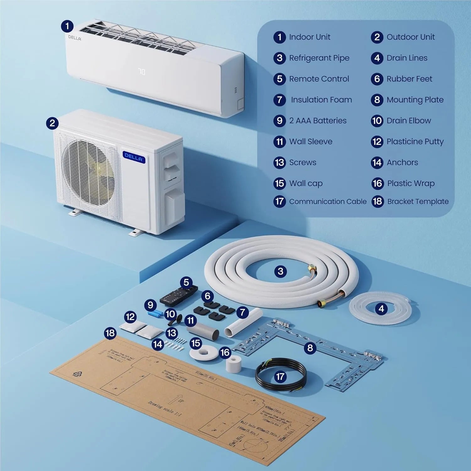 DELLA Vario Series 24000 BTU Mini Split AC