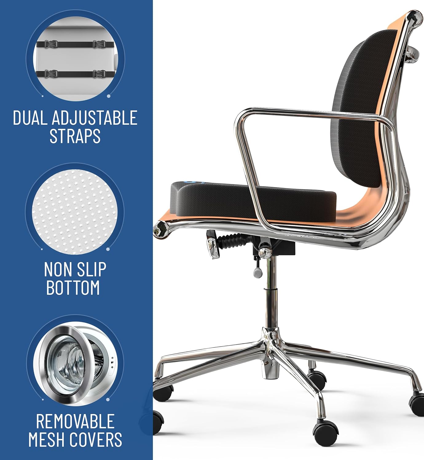 Everlasting Comfort Doctor Recommended Memory Foam Seat Cushion for Office Chairs & Car