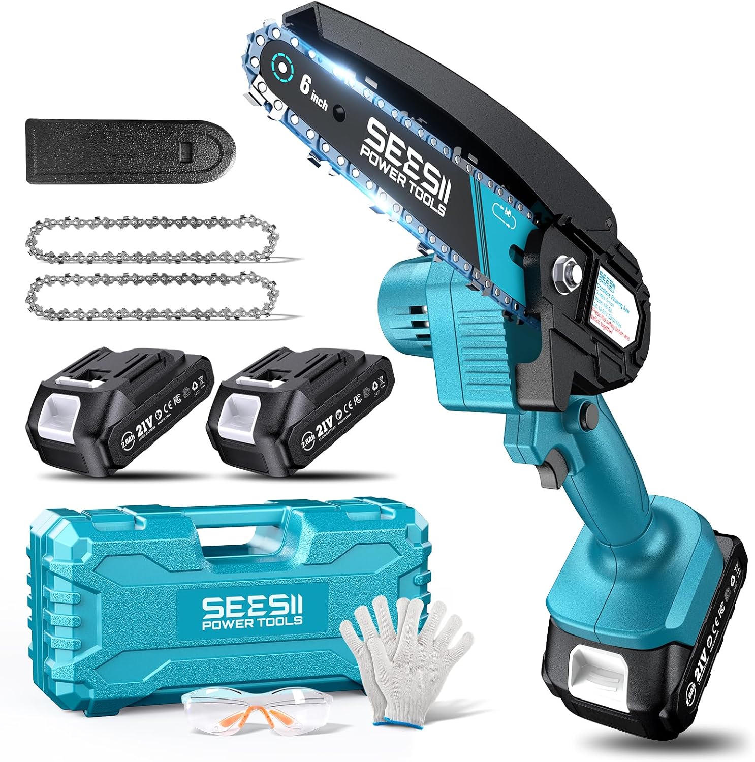 Seesii Mini Chainsaw, 6-inch Mini Chainsaw Cordless