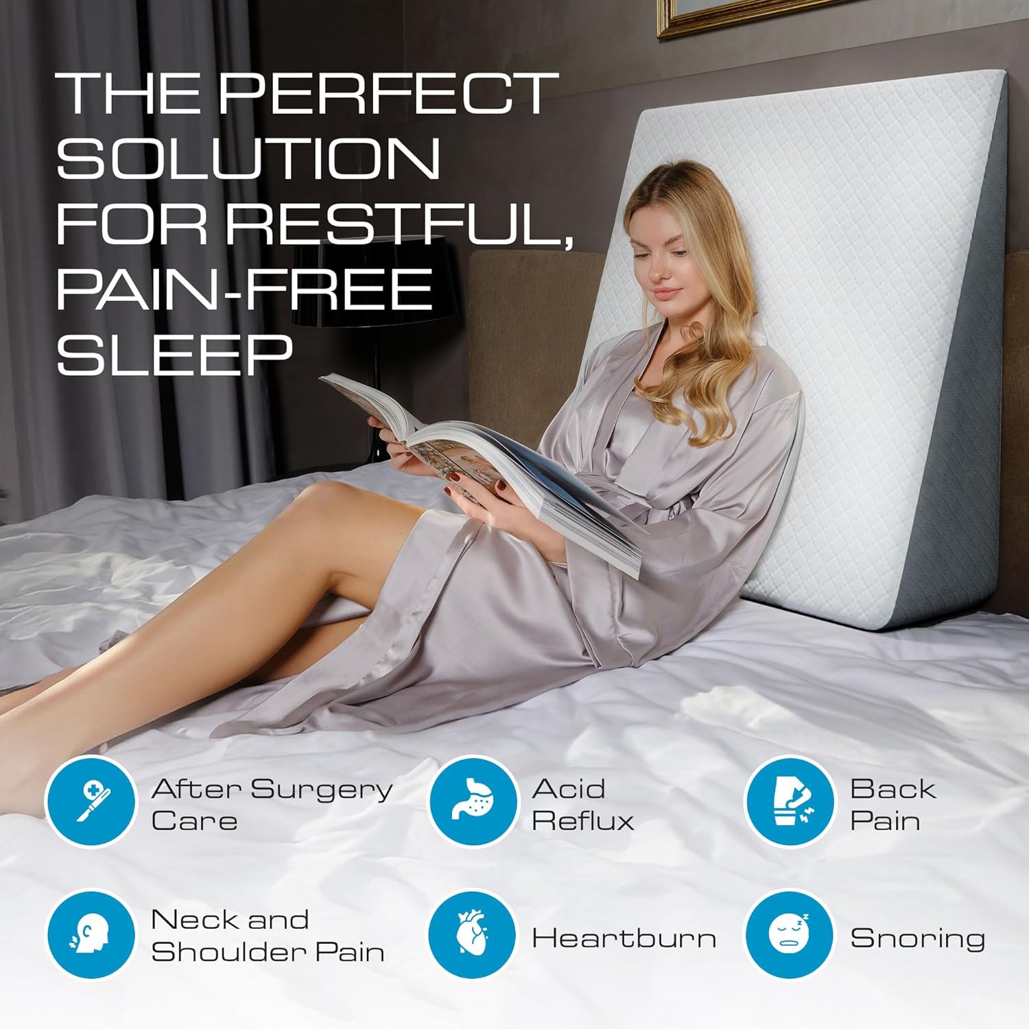 Kolbs Extra Wide Bed Wedge Pillow for Sleep Apnea