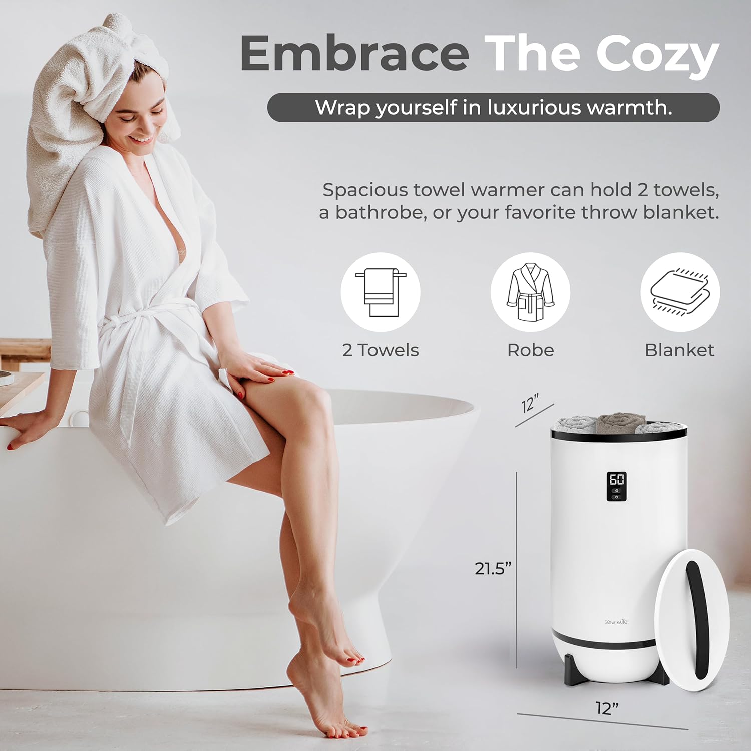 SereneLife Towel Warmer Bucket Style