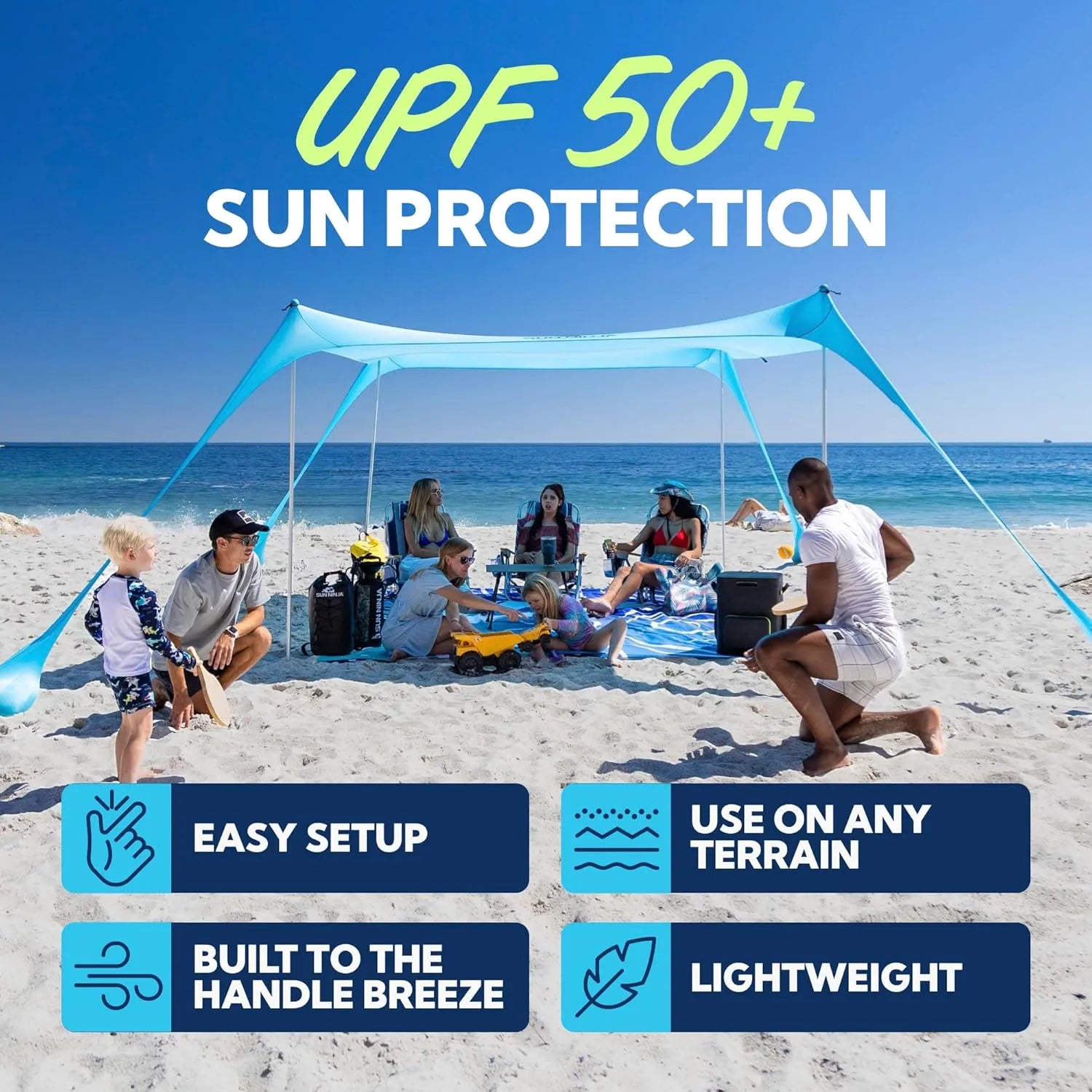 SUN NINJA Beach Tent Sun Shelter